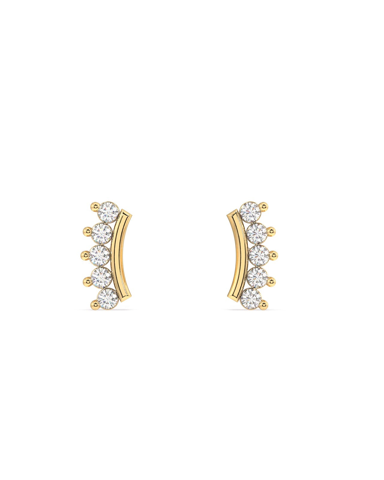 Minimal zirconia curve bar ( small size ) - Pair