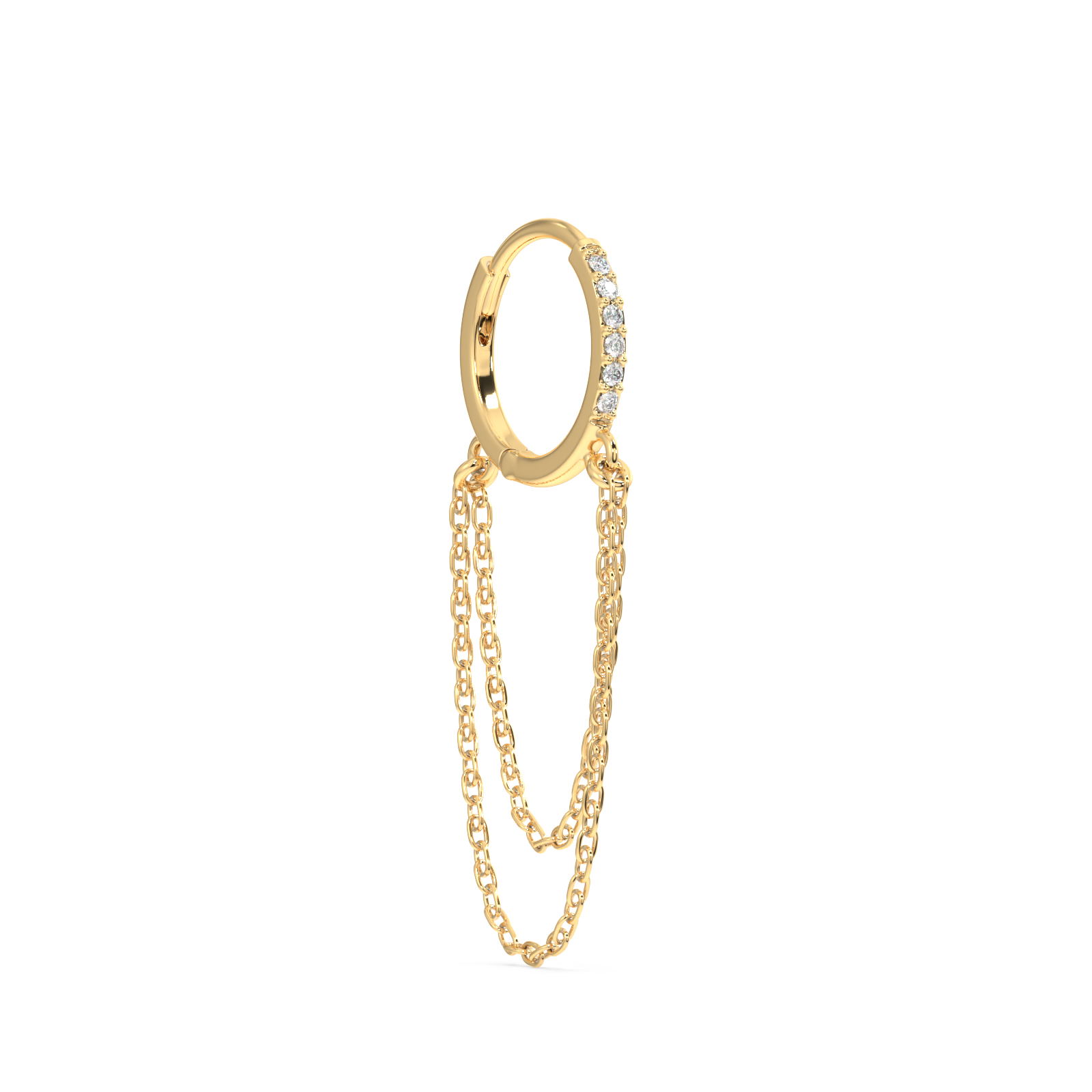Statement Double Chain Hoop Earring
