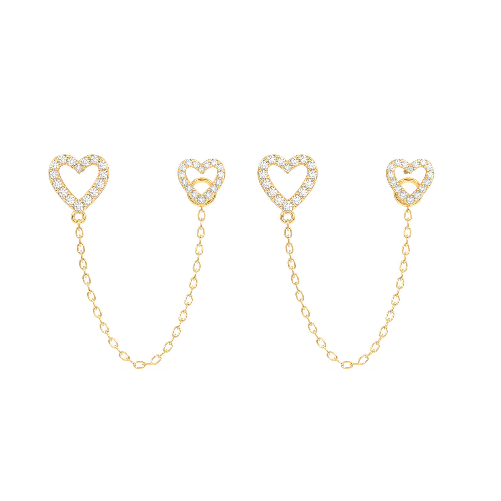 Hollow heart chain connector - 3 in 1