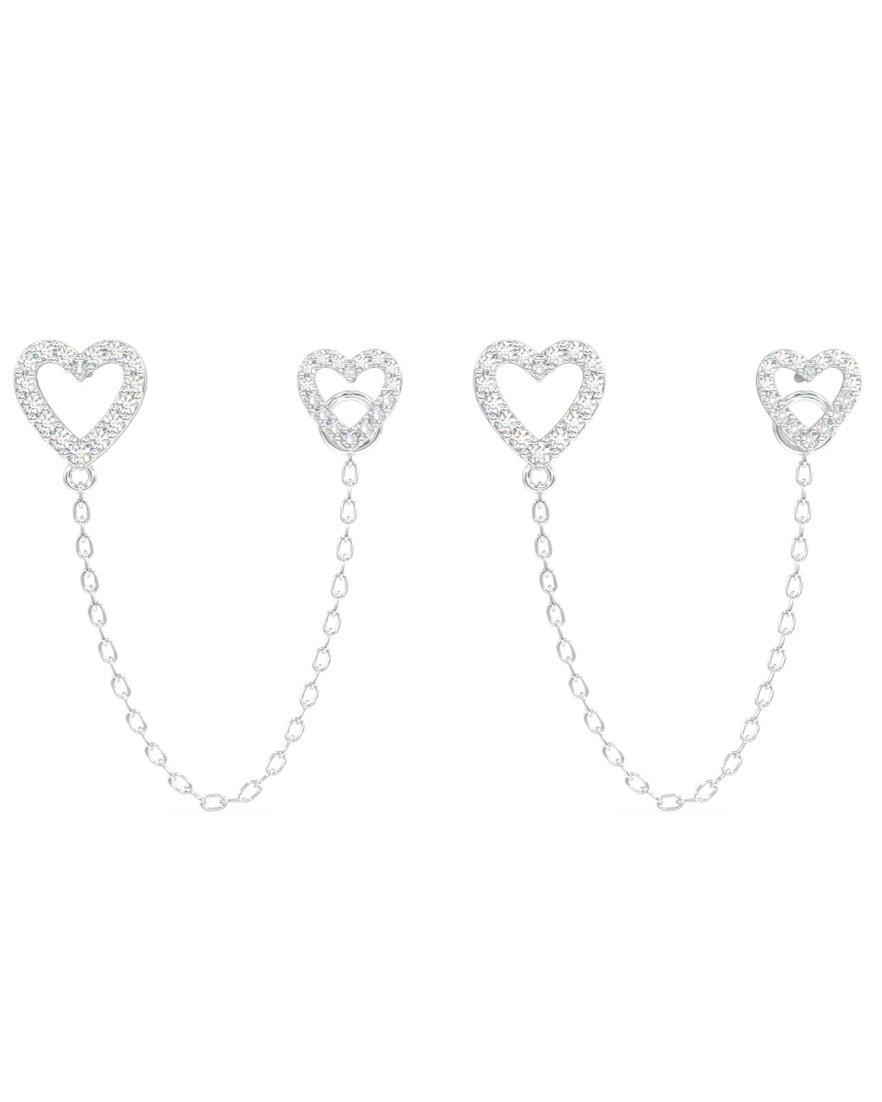Hollow heart chain connector - 3 in 1