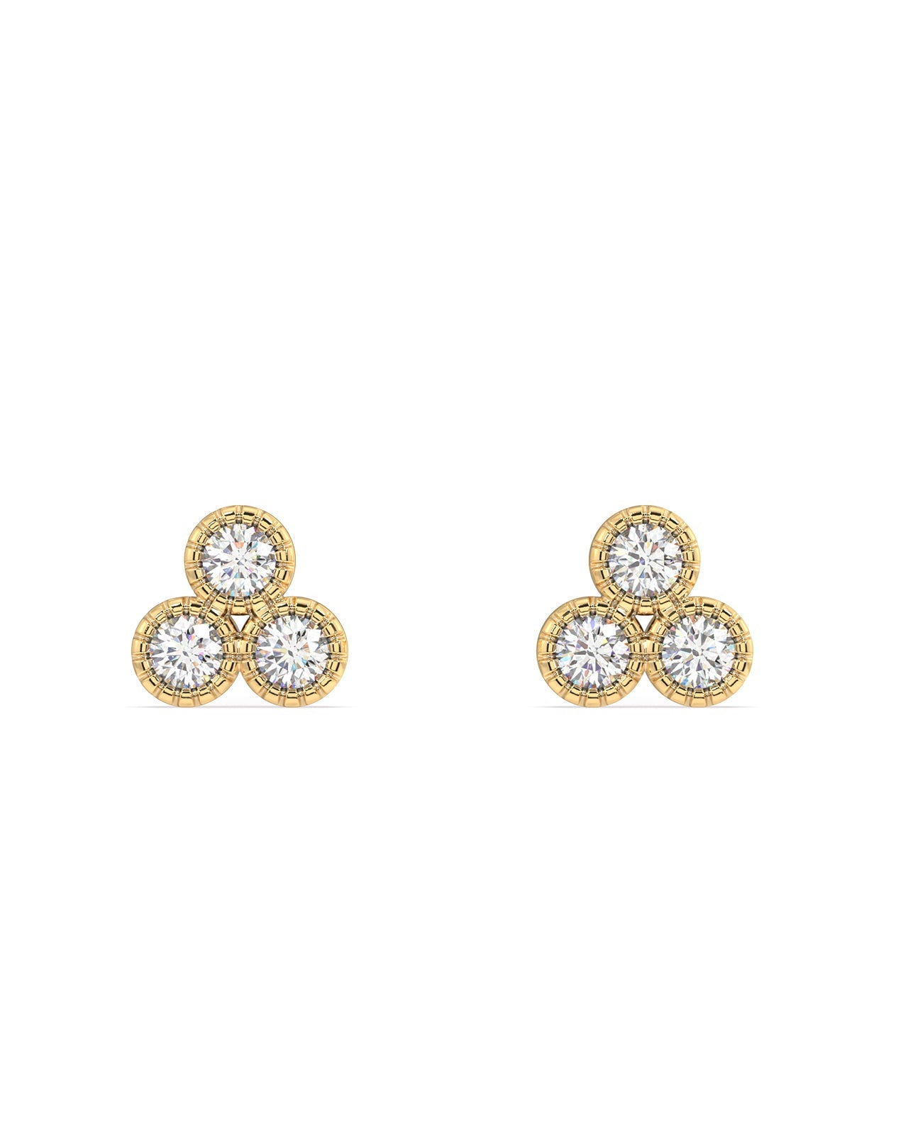 Symmetry Three Stone Stud Pair
