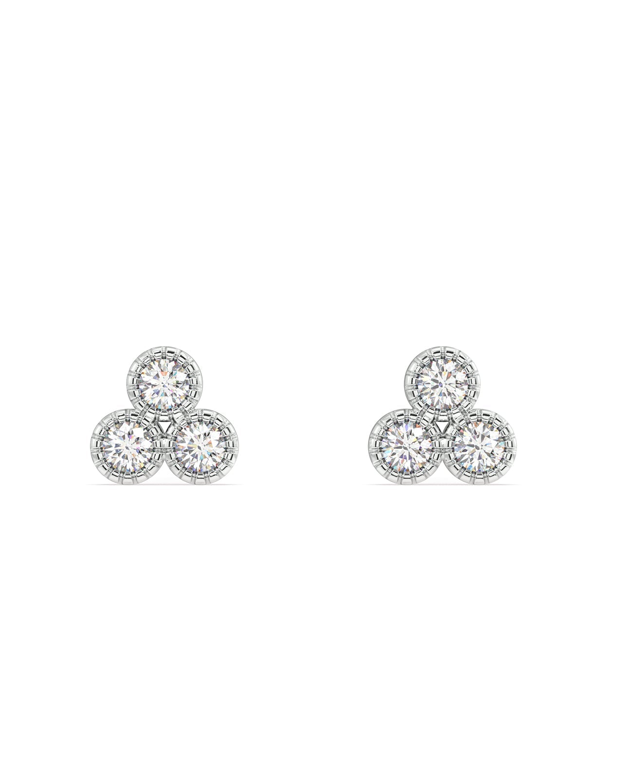 Symmetry Three Stone Stud Pair