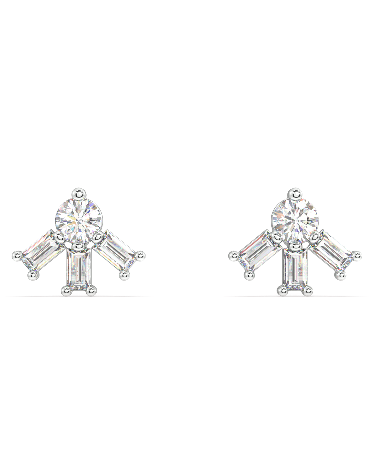 Baguette rays stud - pair
