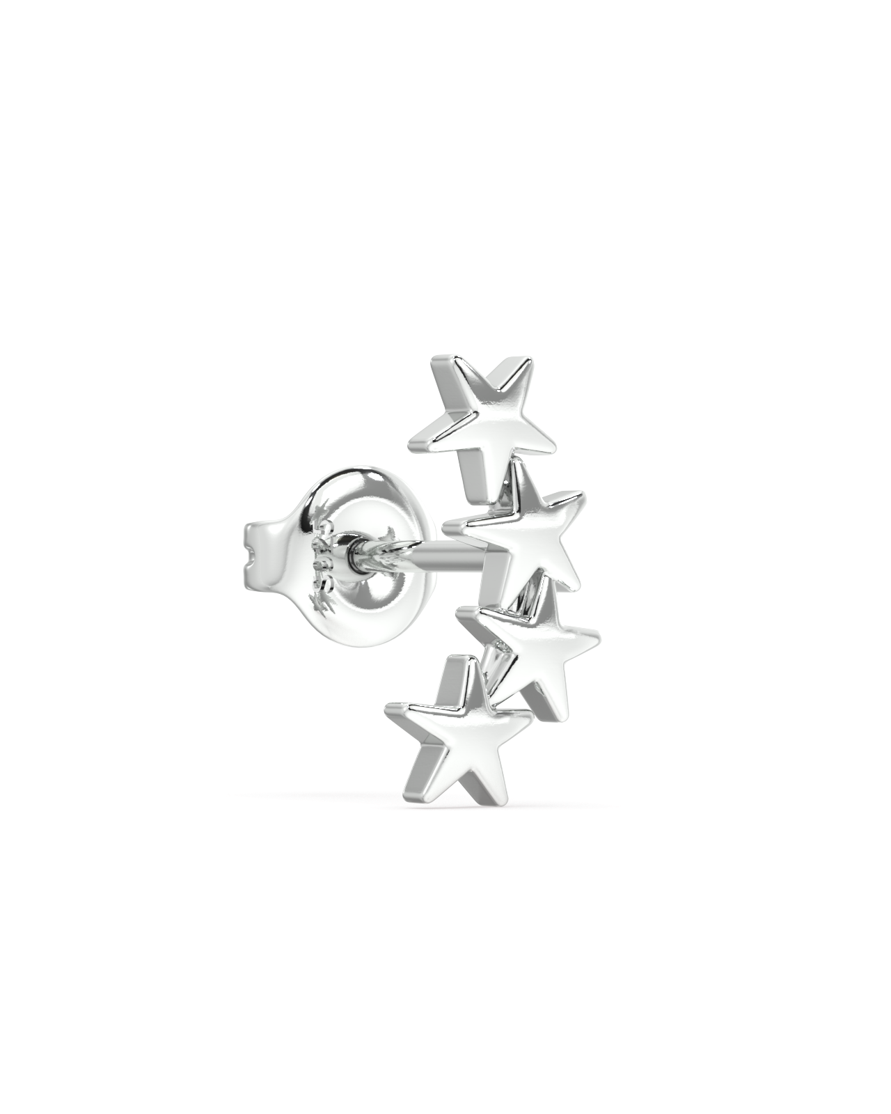 Dainty five star cluster climber/stud earring set - Pair