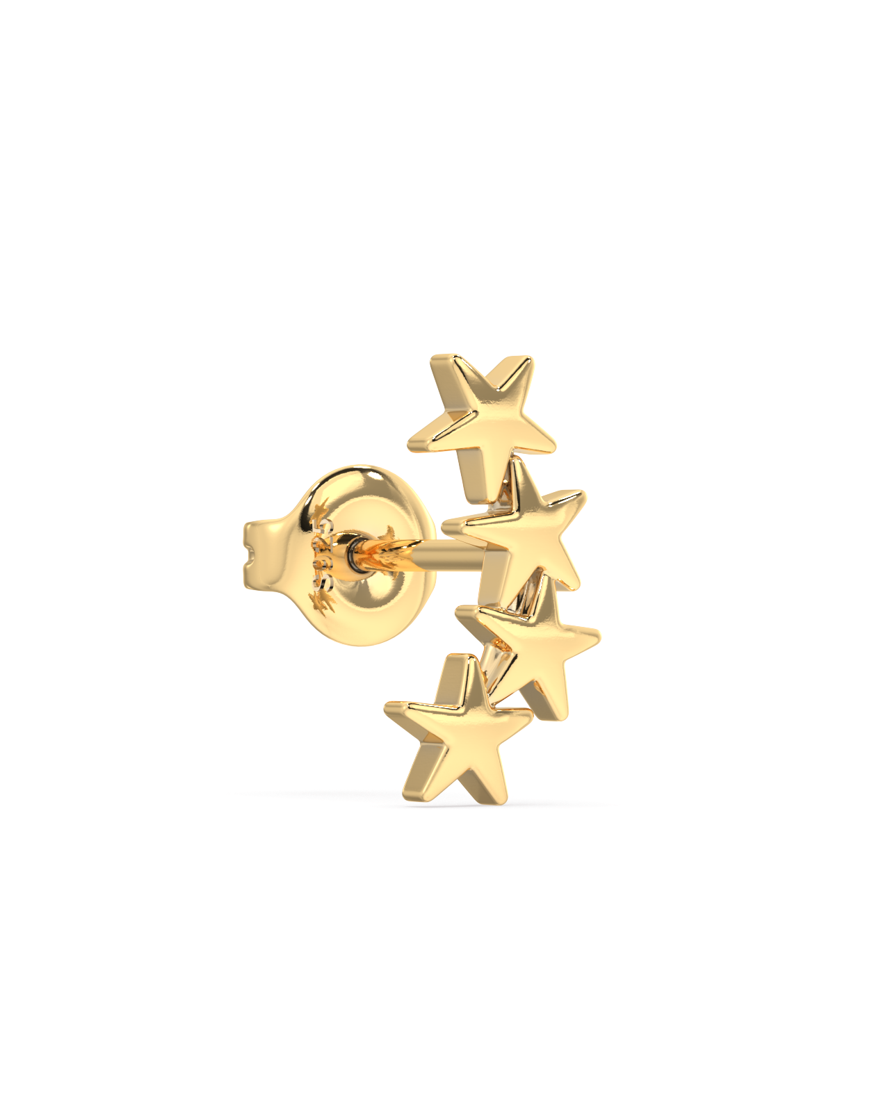 Dainty five star cluster climber/stud earring set - Pair