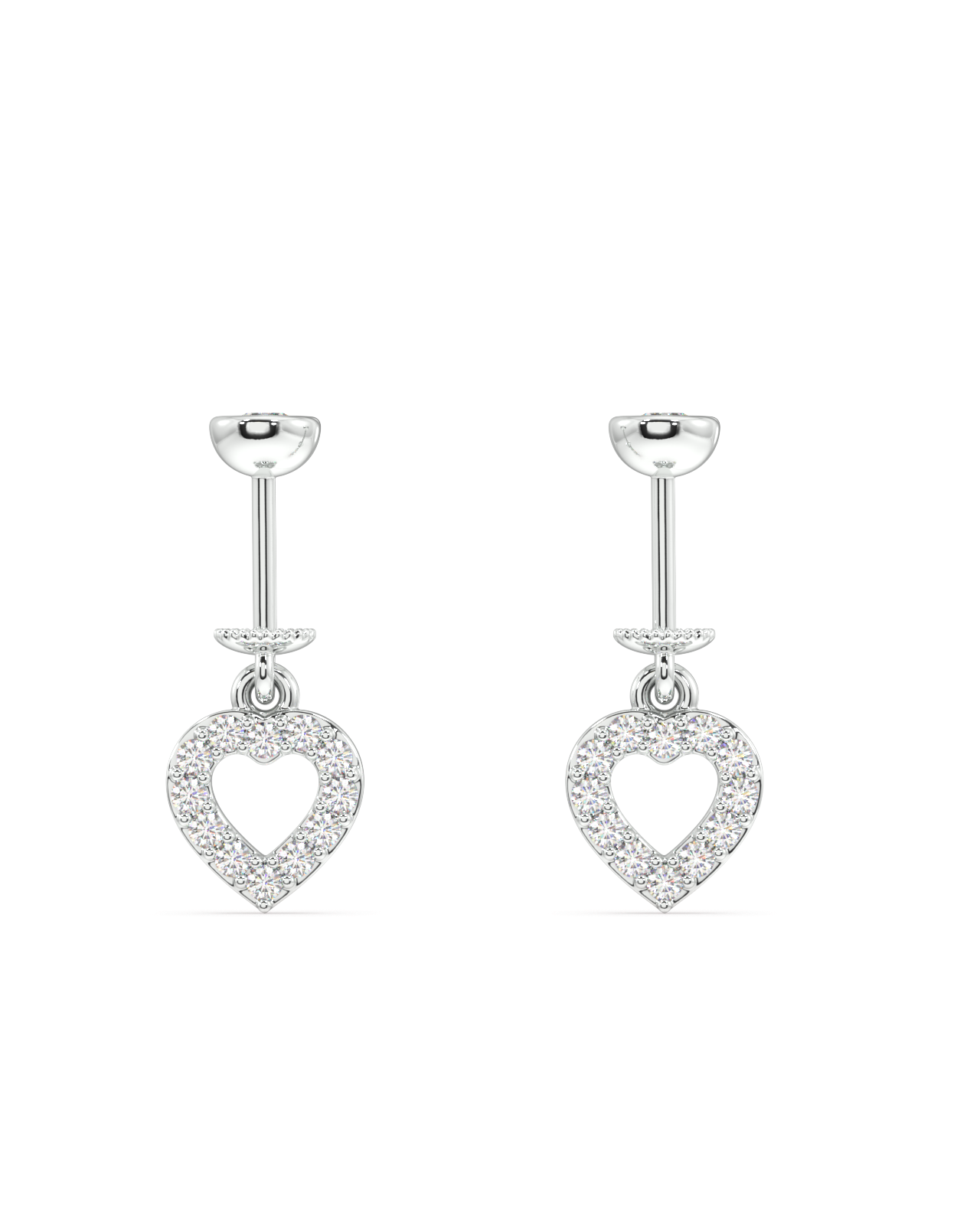 Zirconia hollow heart - Helix hanging