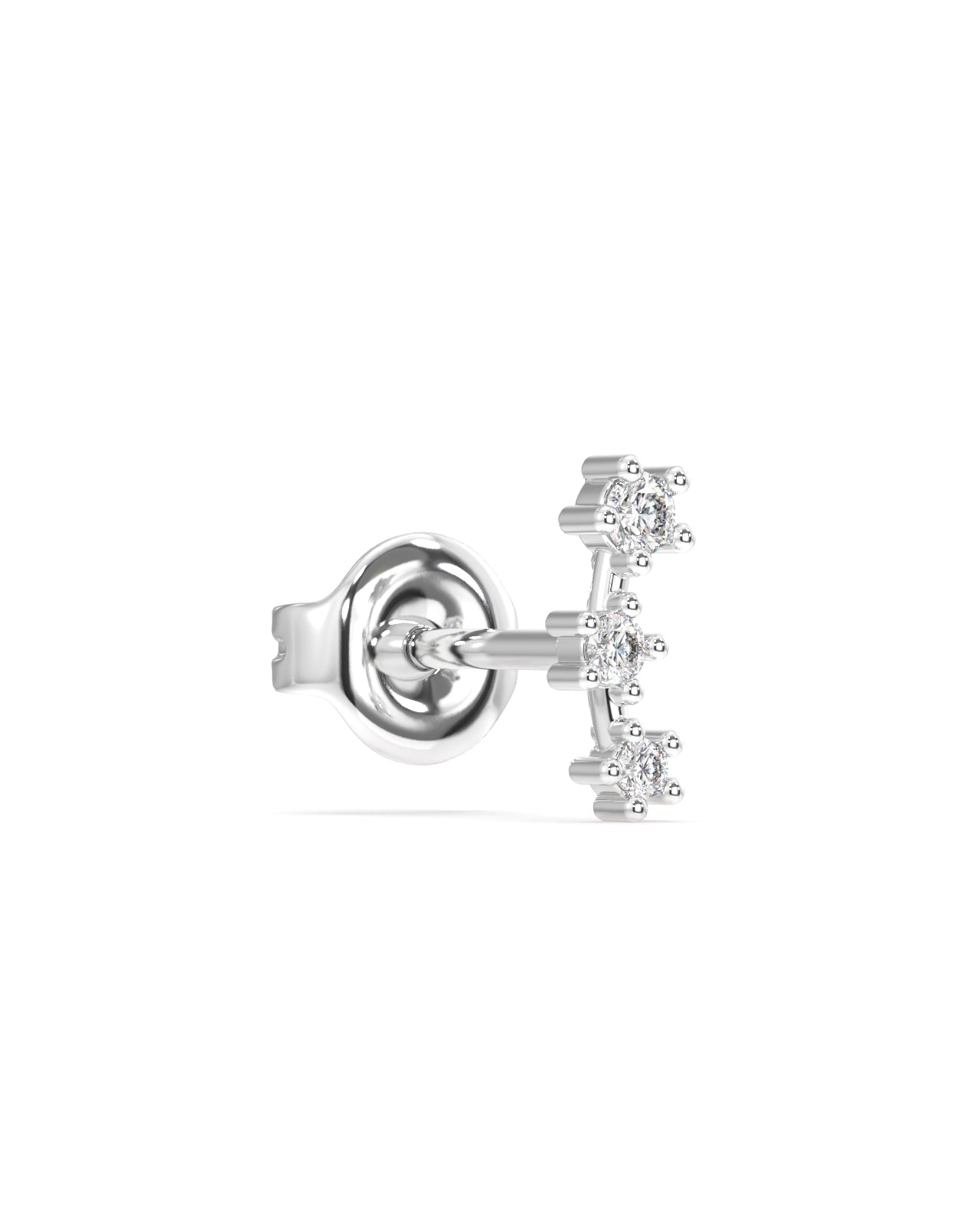 Tri zirconia climber stud earring set