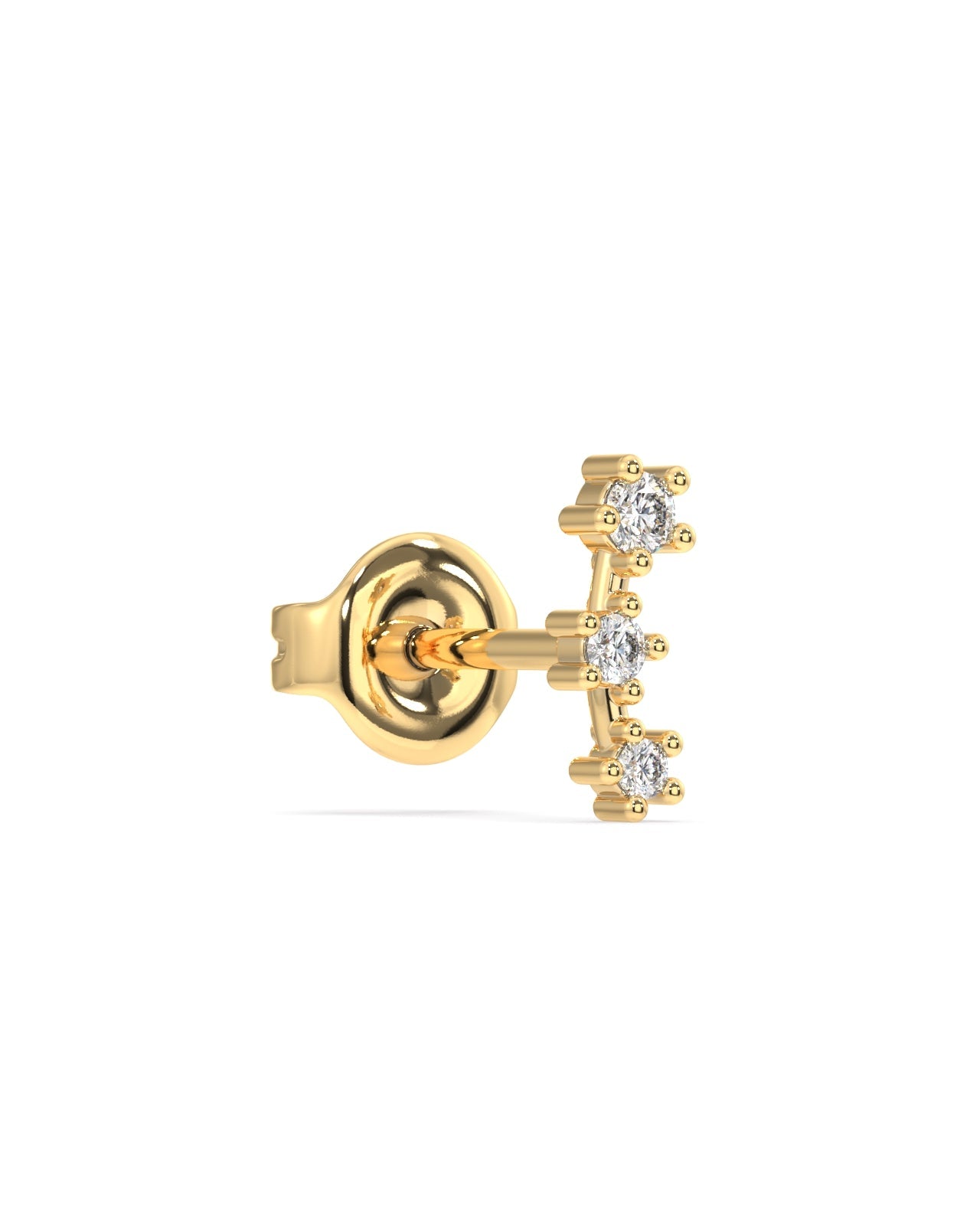 Tri zirconia climber stud earring set