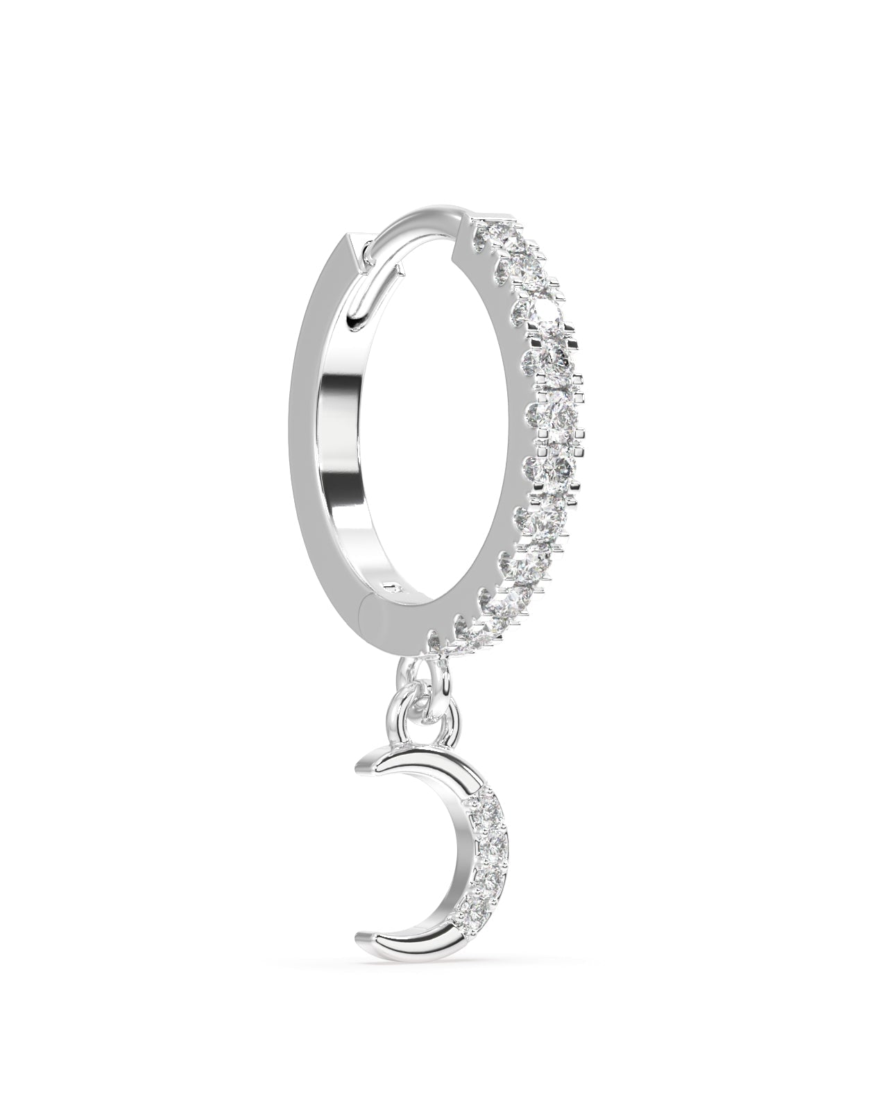 Moon star charm hoop