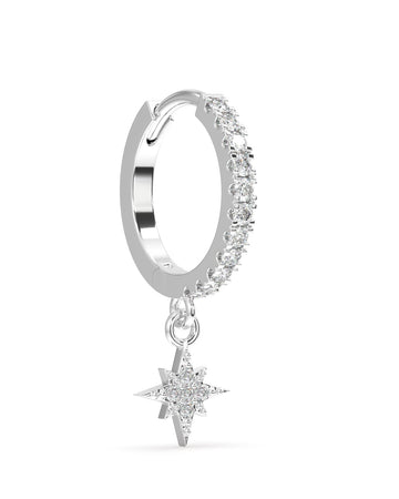 Celestial Silver Hoop Men's Earrings