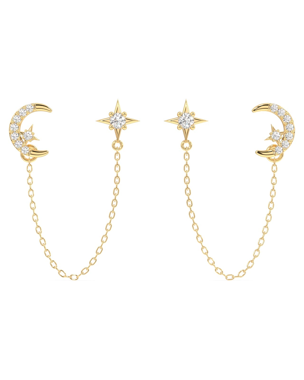 moon star 3 in 1 chain connector - Pair
