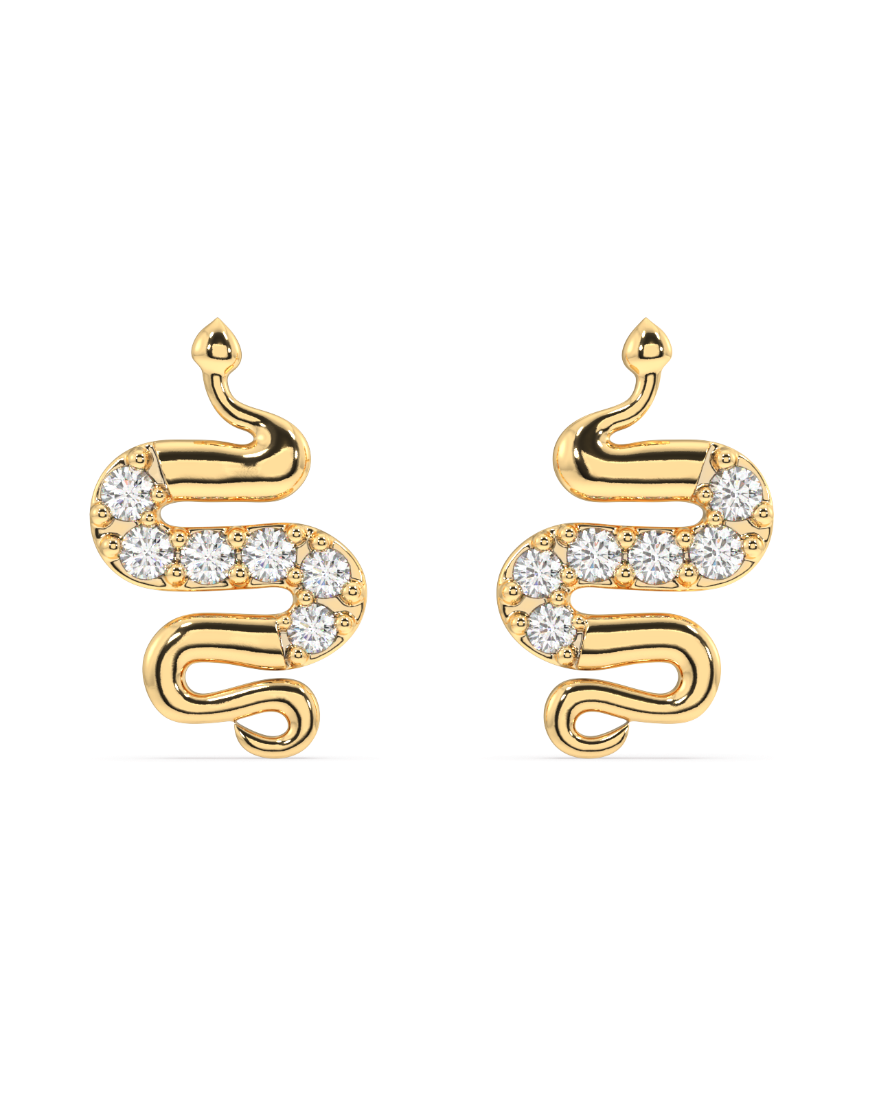 Serpenti-cz snake stud pair