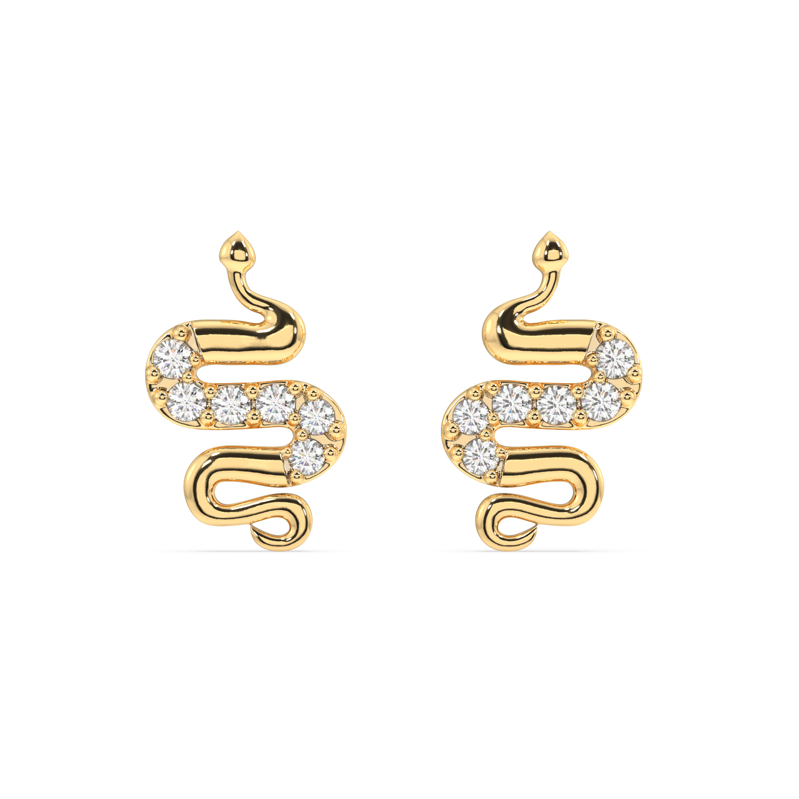 Serpenti-cz snake stud pair