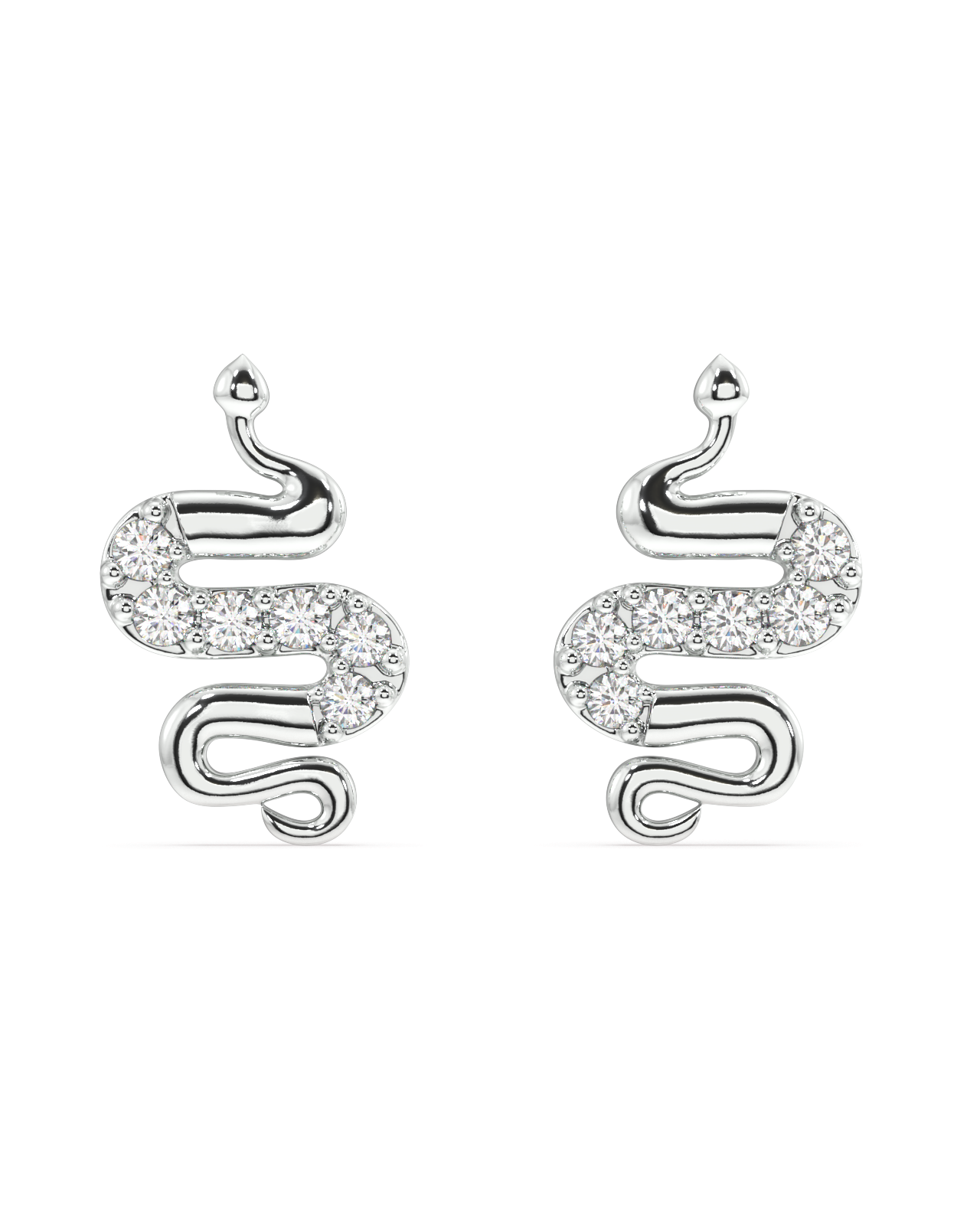 Serpenti-cz snake stud pair