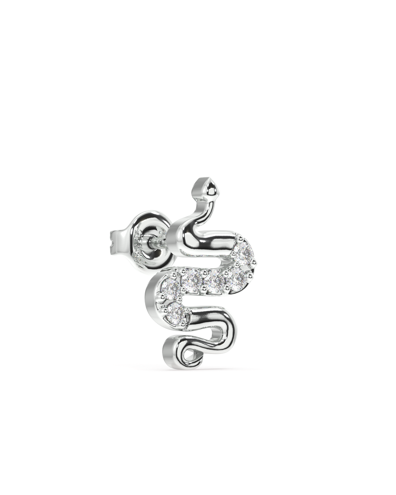 Serpenti-cz snake stud pair
