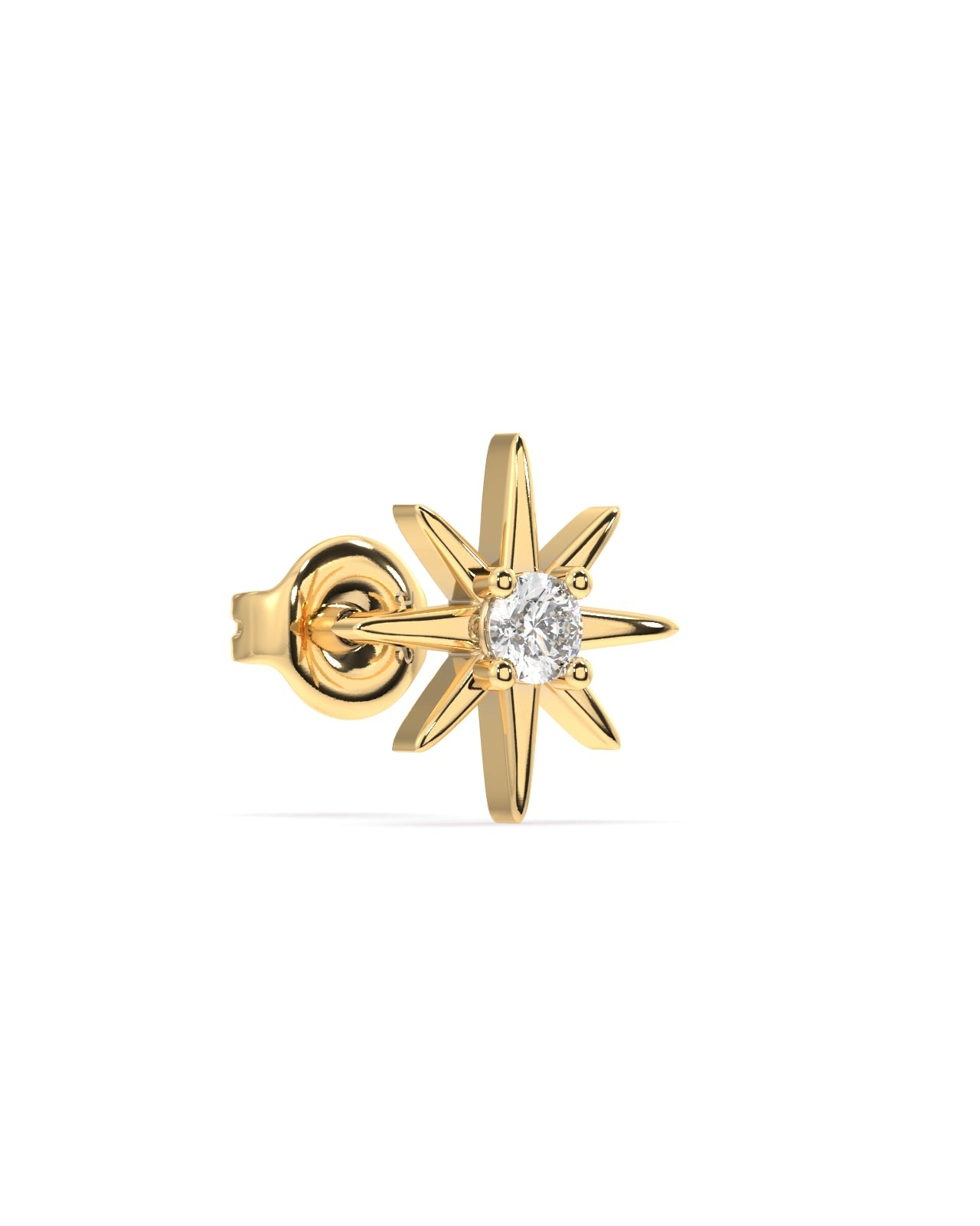 Zirconia with dainty sunrays stud earring - Pair