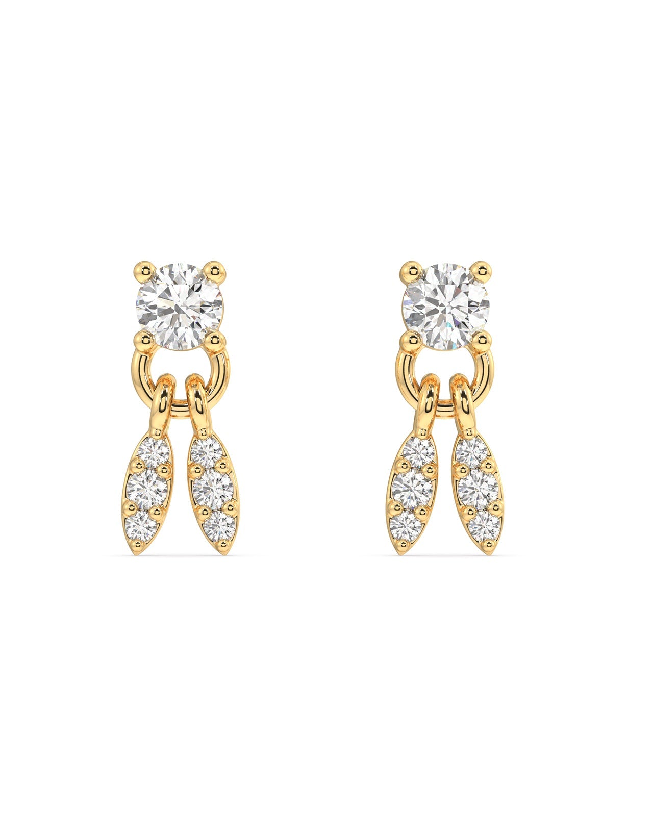 Dreamcatcher Feather Studs Earring - 18K Gold Plated