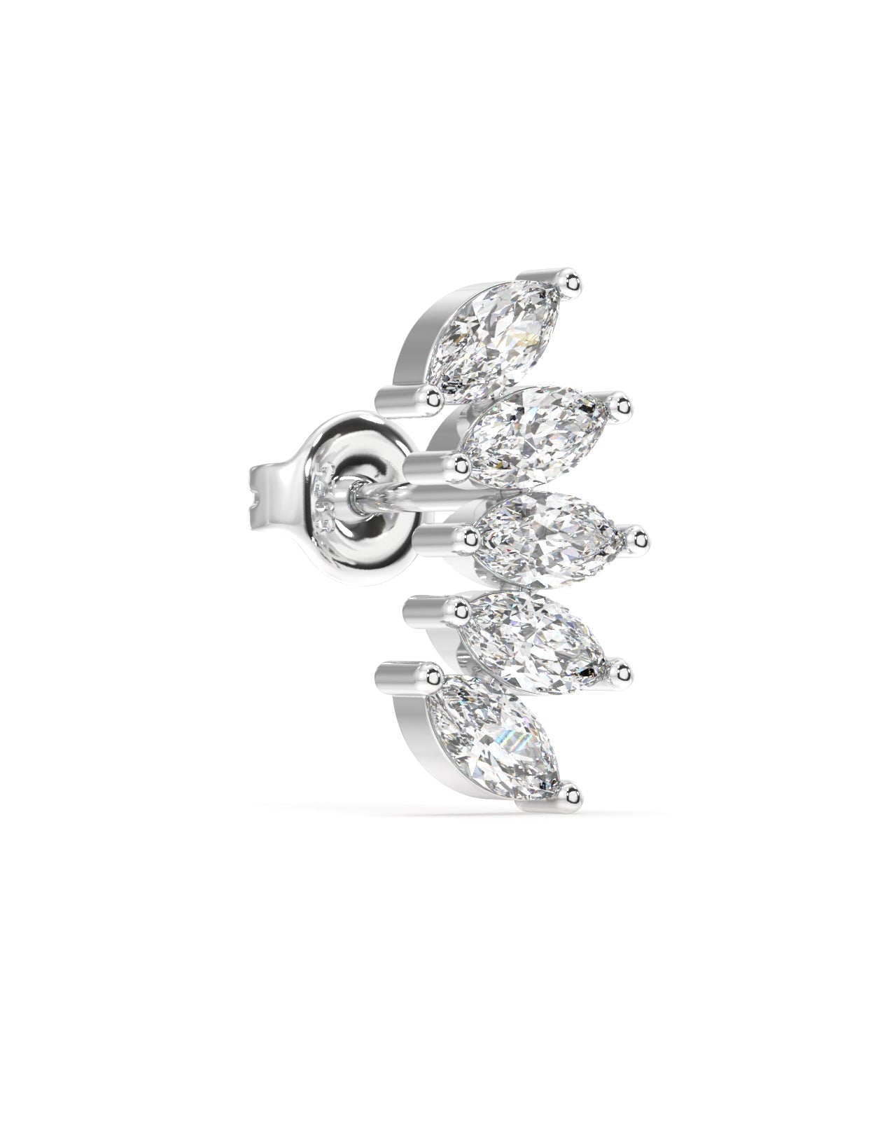 Baguette Stone Crown Stud