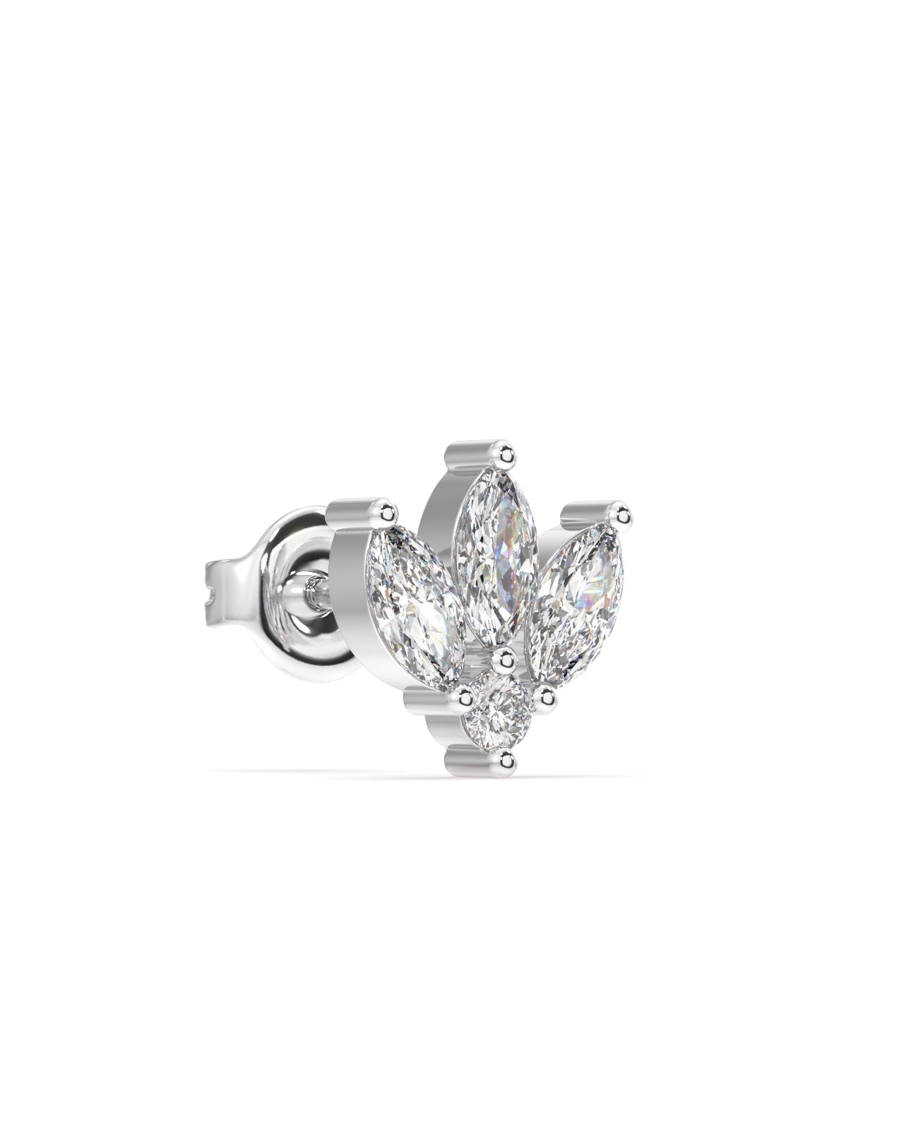 Three petal stud earring