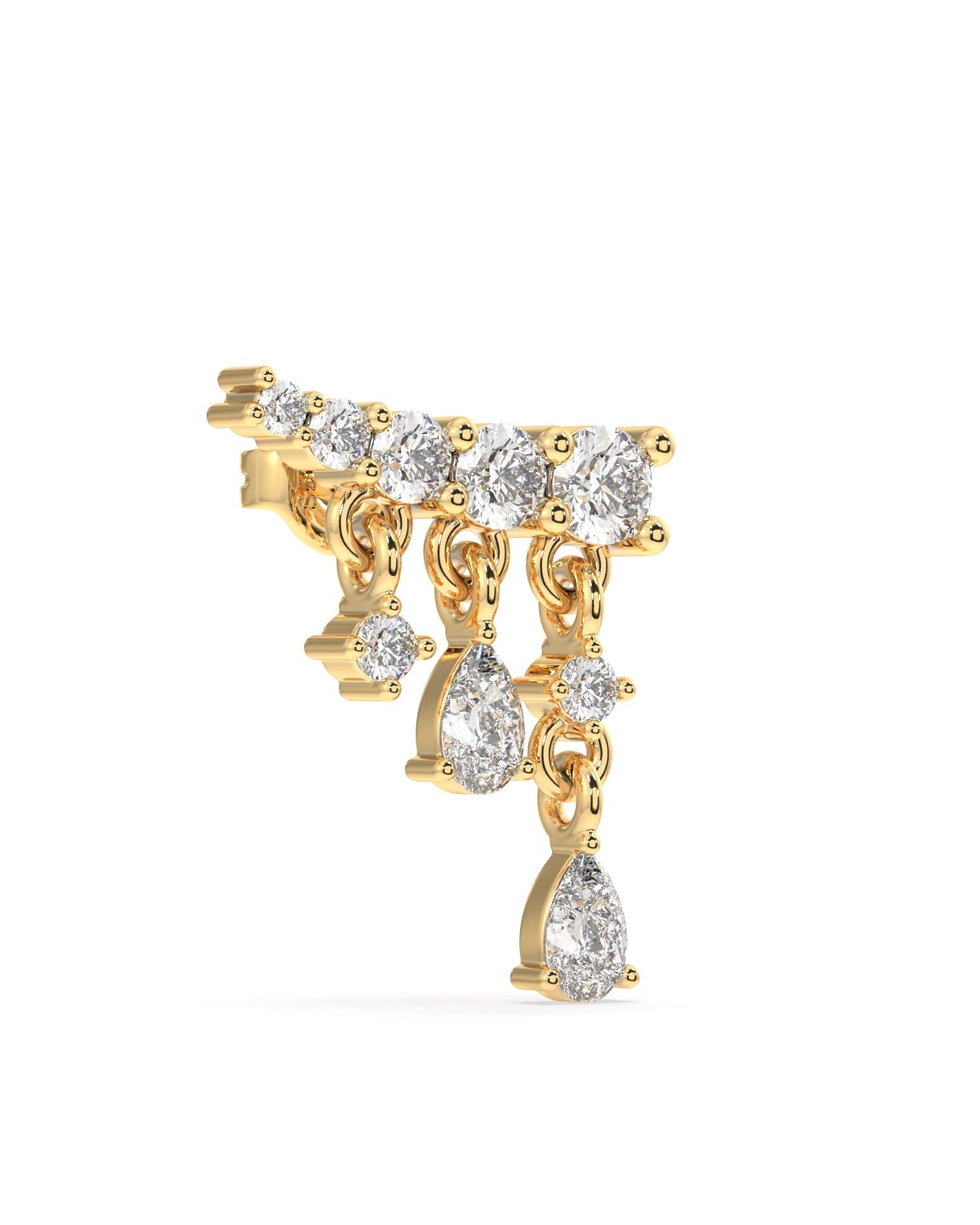 Flowing Stones - A Luxury Climber Stud Earring - 18K Gold Plated