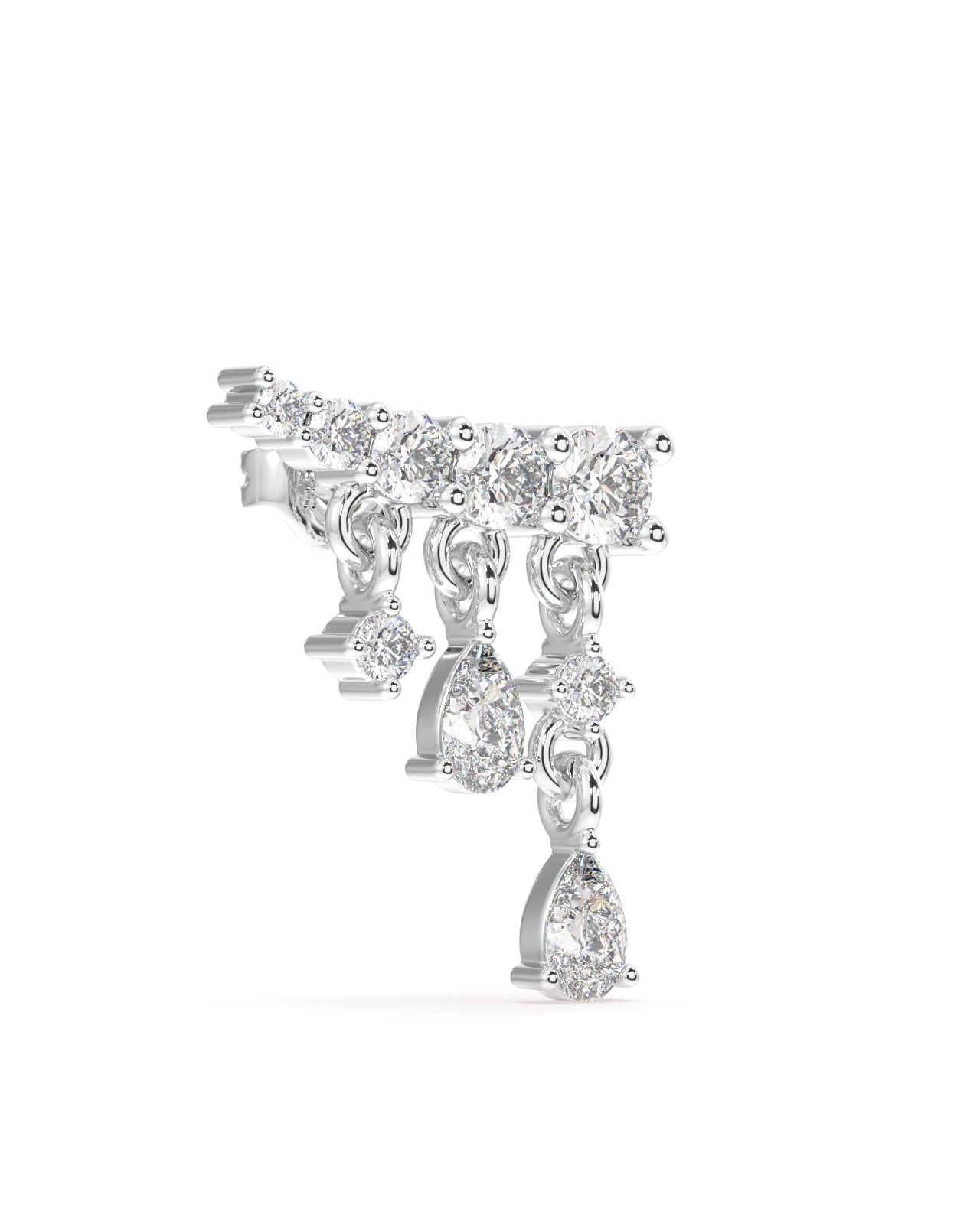 Flowing Stones - A Luxury Climber Stud Earring