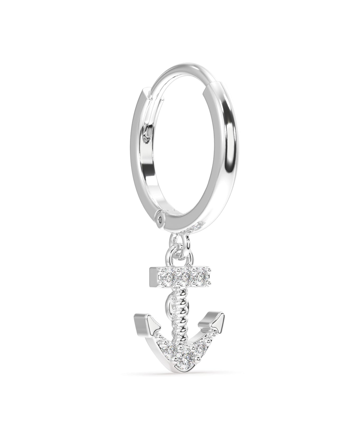 Anchor charm hoop - Pair