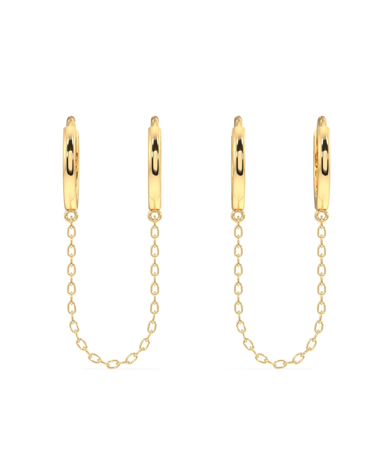Chain connector essential hoops - 18K Gold Plated