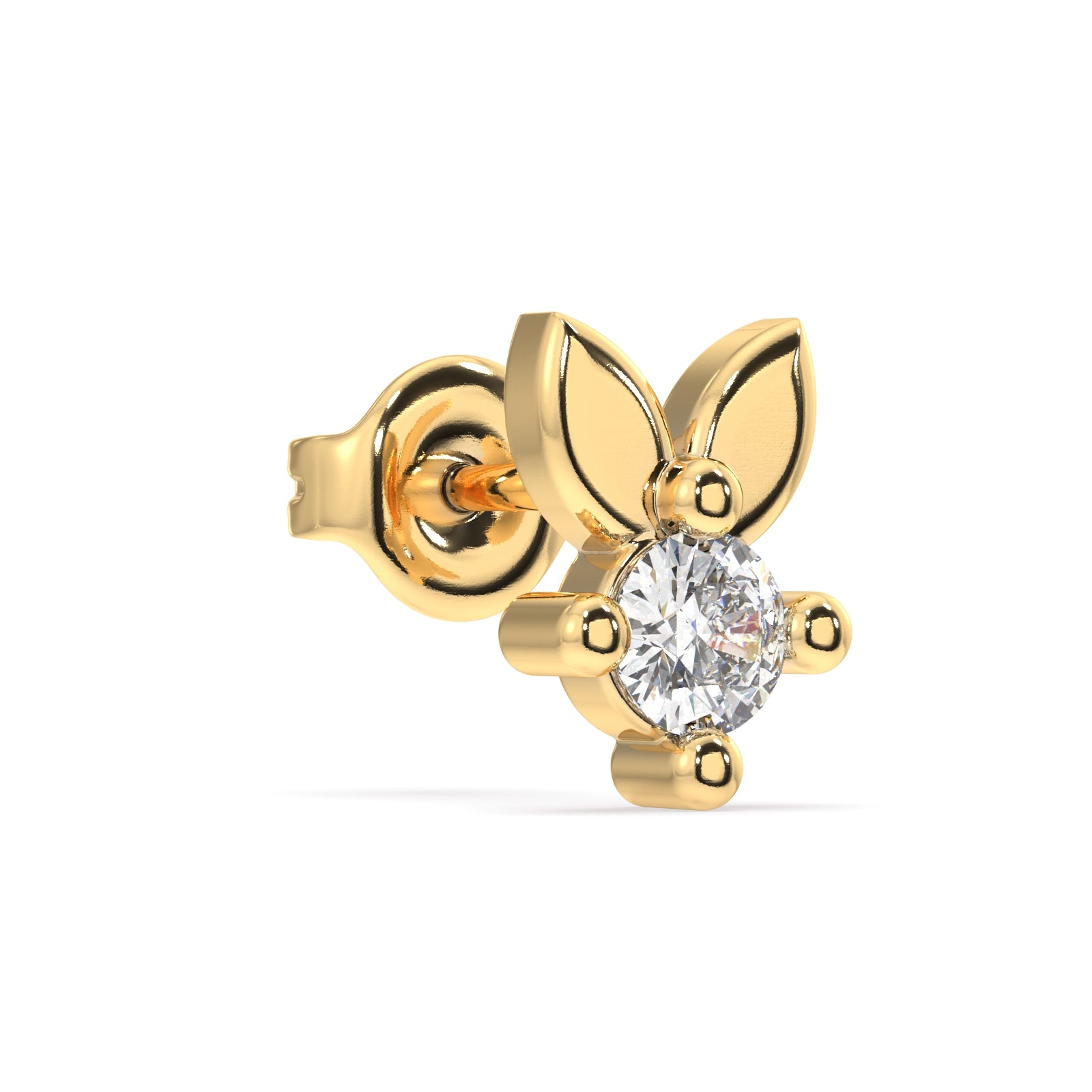 Minimal bunny rabbit zirconia stud - Pair