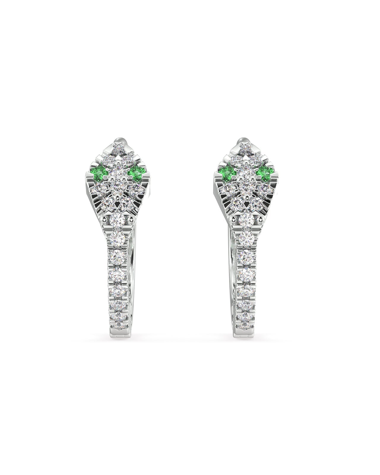 Zirconia snake hoop - Pair