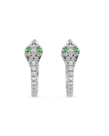 Zirconia Snake Hoop Earrings
