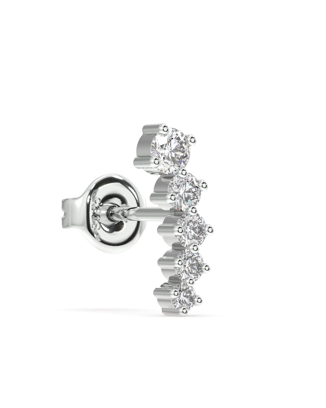 Five stone climber earring Stud - Pair
