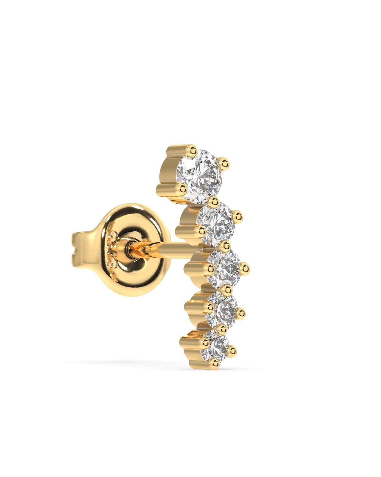 Five stone climber earring Stud - Pair