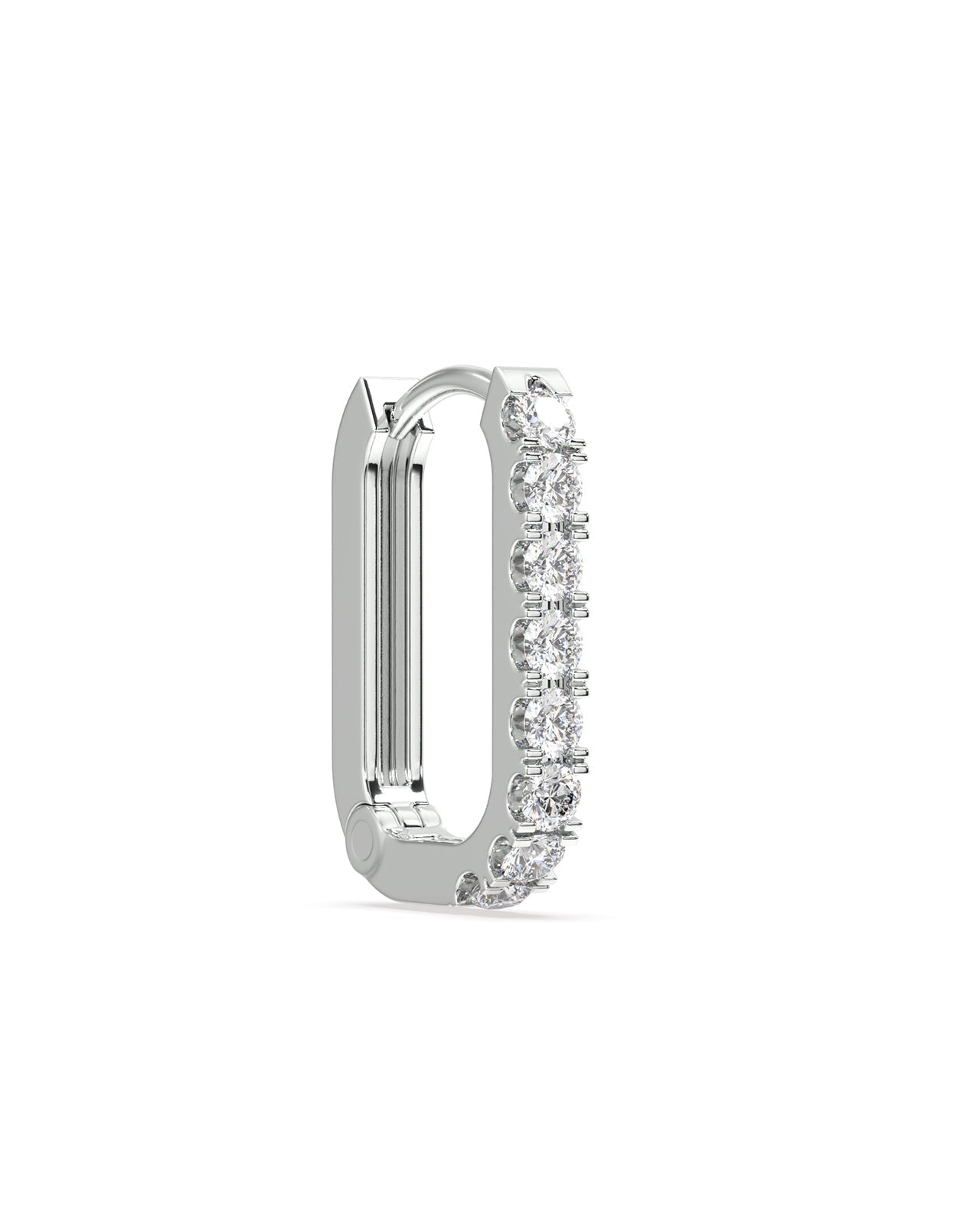 Statement zirconia square hoop - Pair