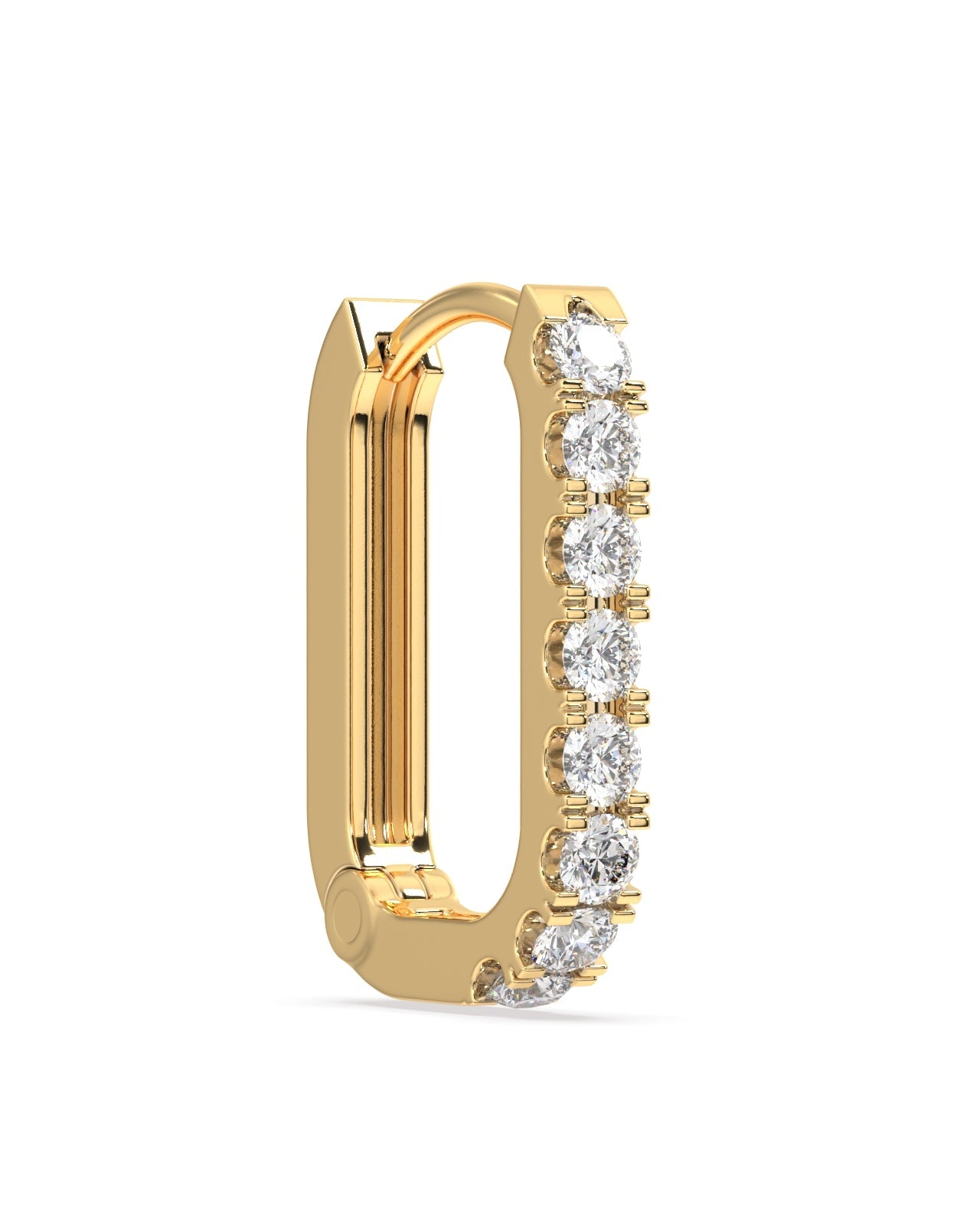 Statement zirconia square hoop - Pair