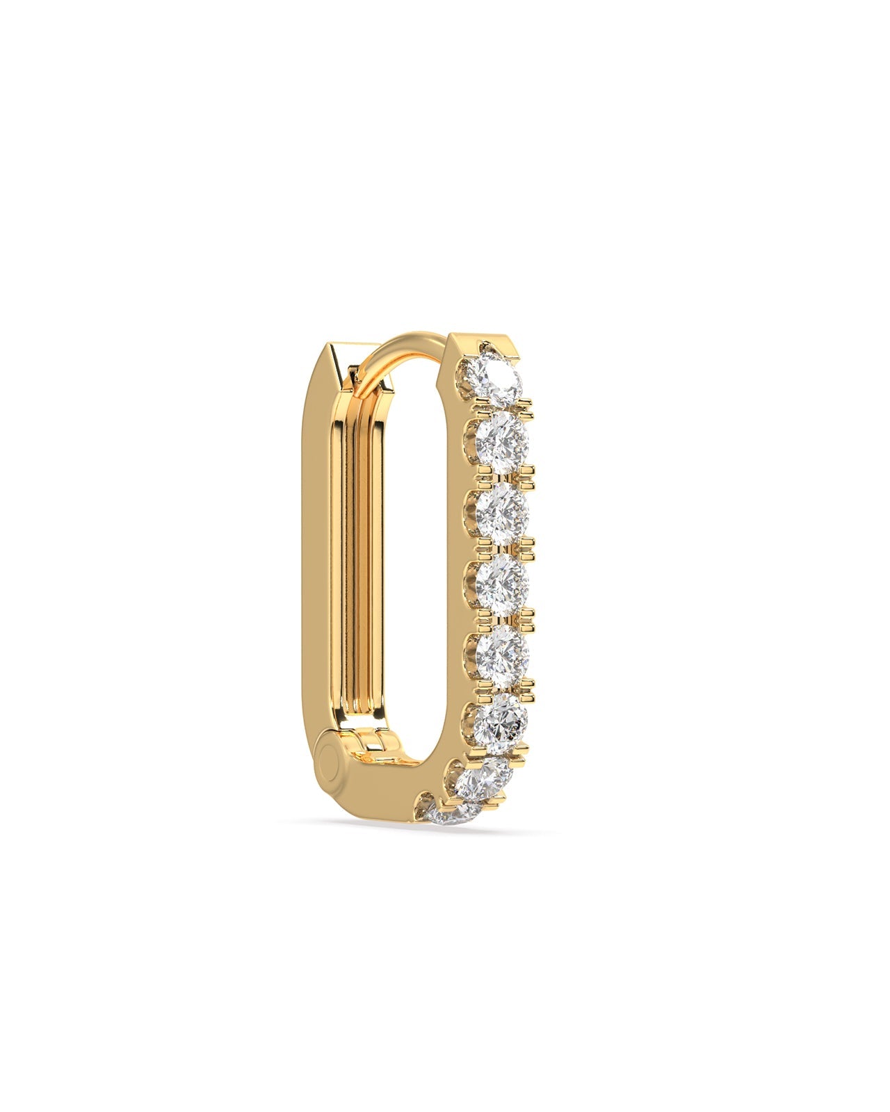Statement zirconia square hoop - Pair