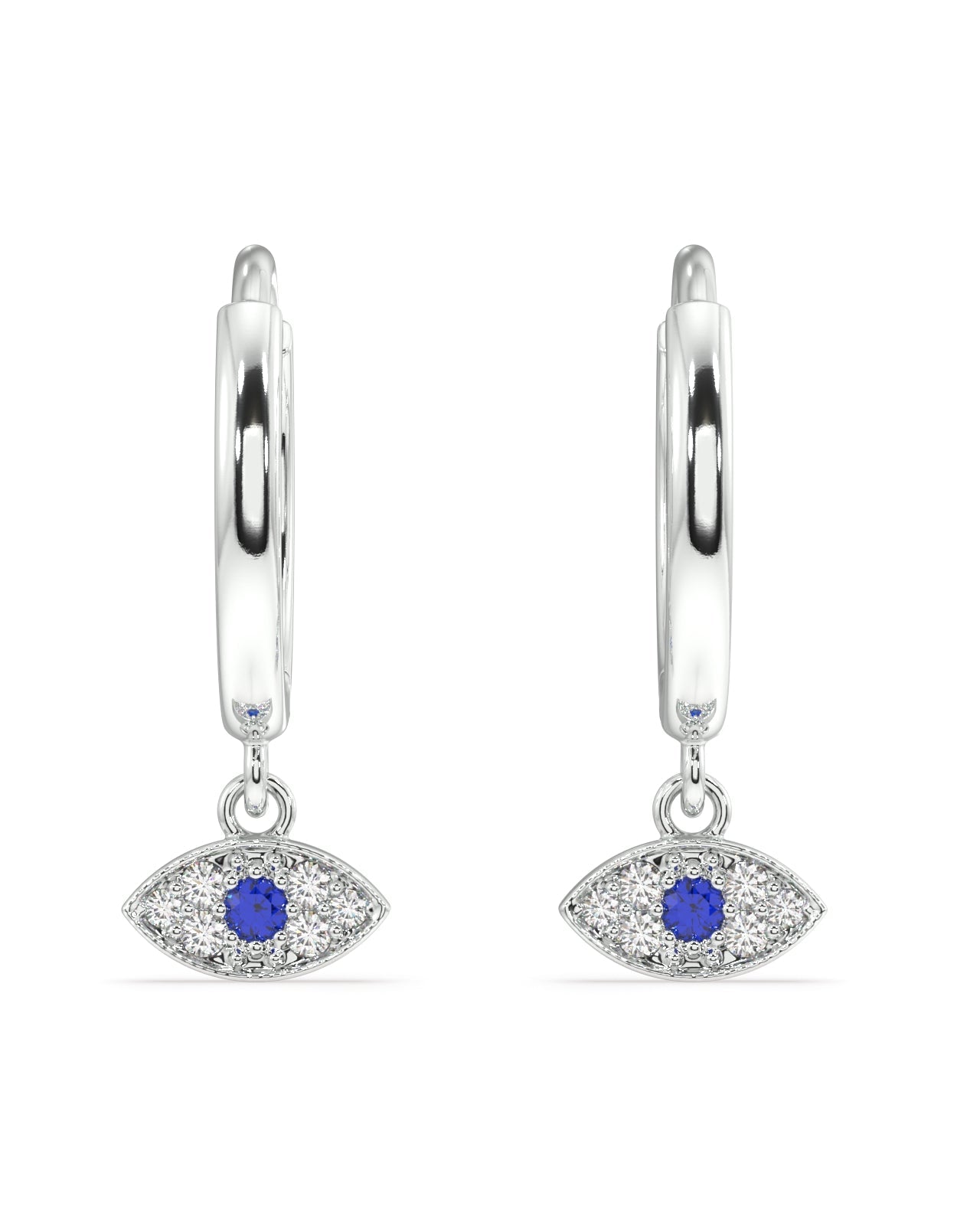 Evil Eye Charm Hoops