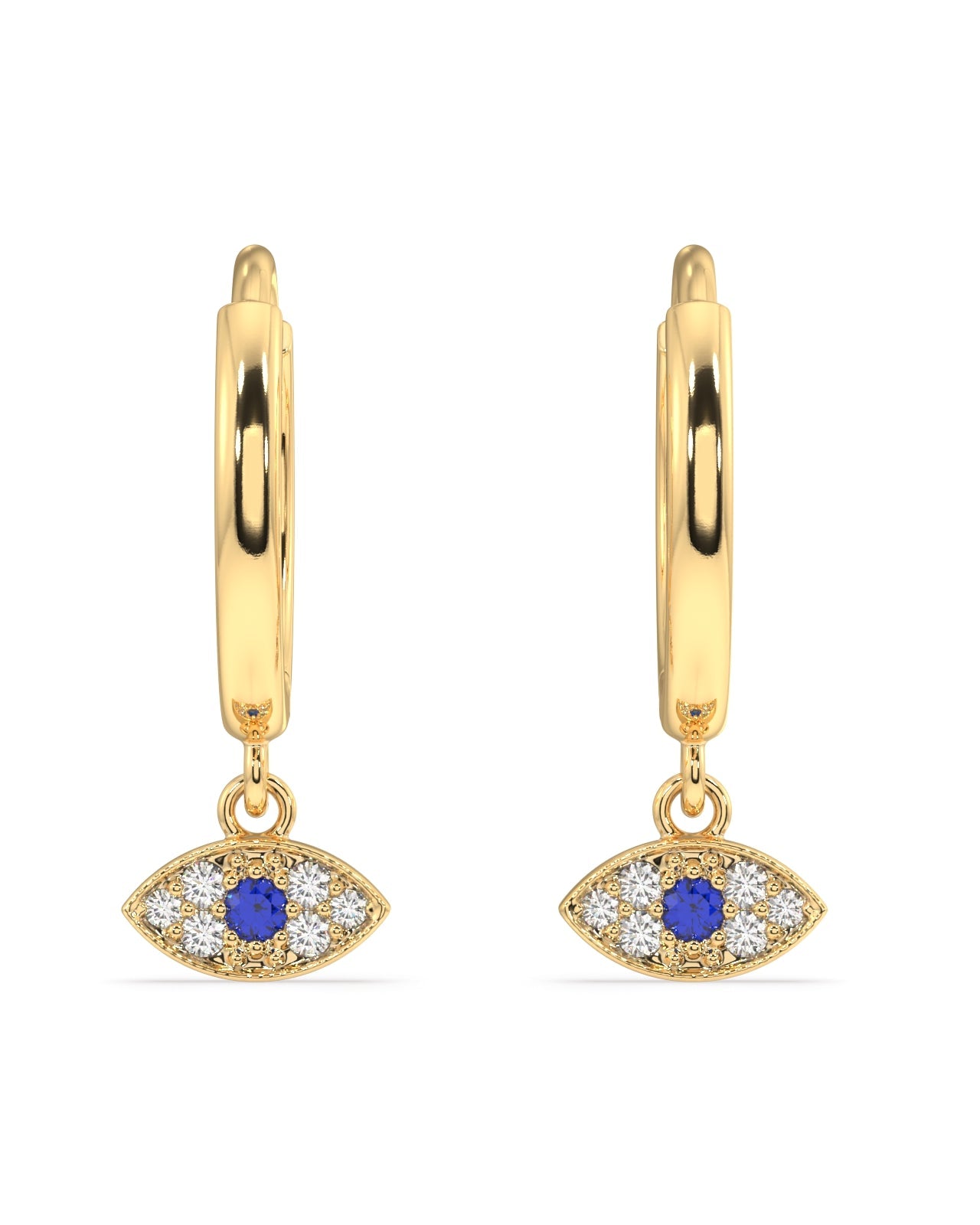 Evil Eye Charm Hoops