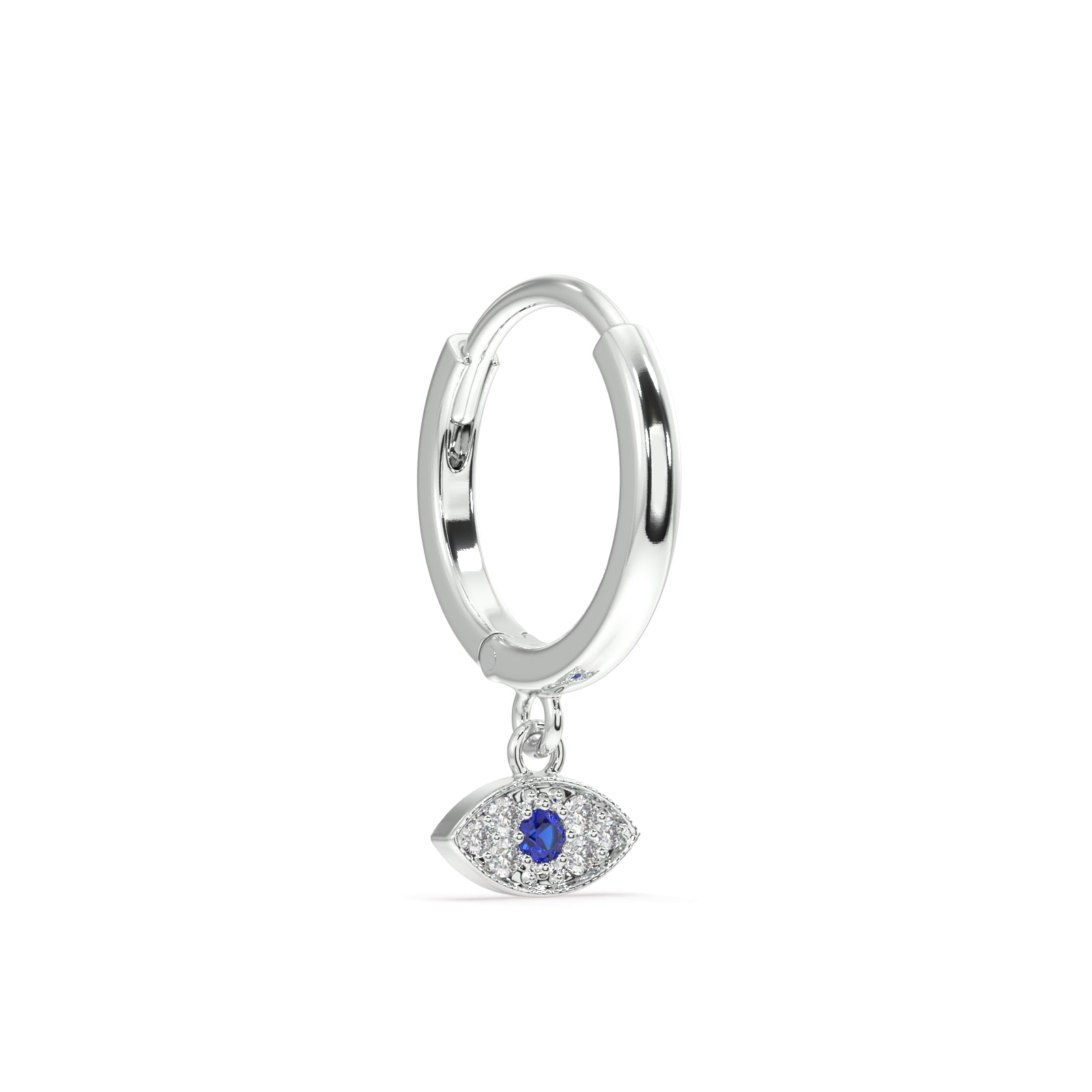 Evil eye charm hoop - Pair