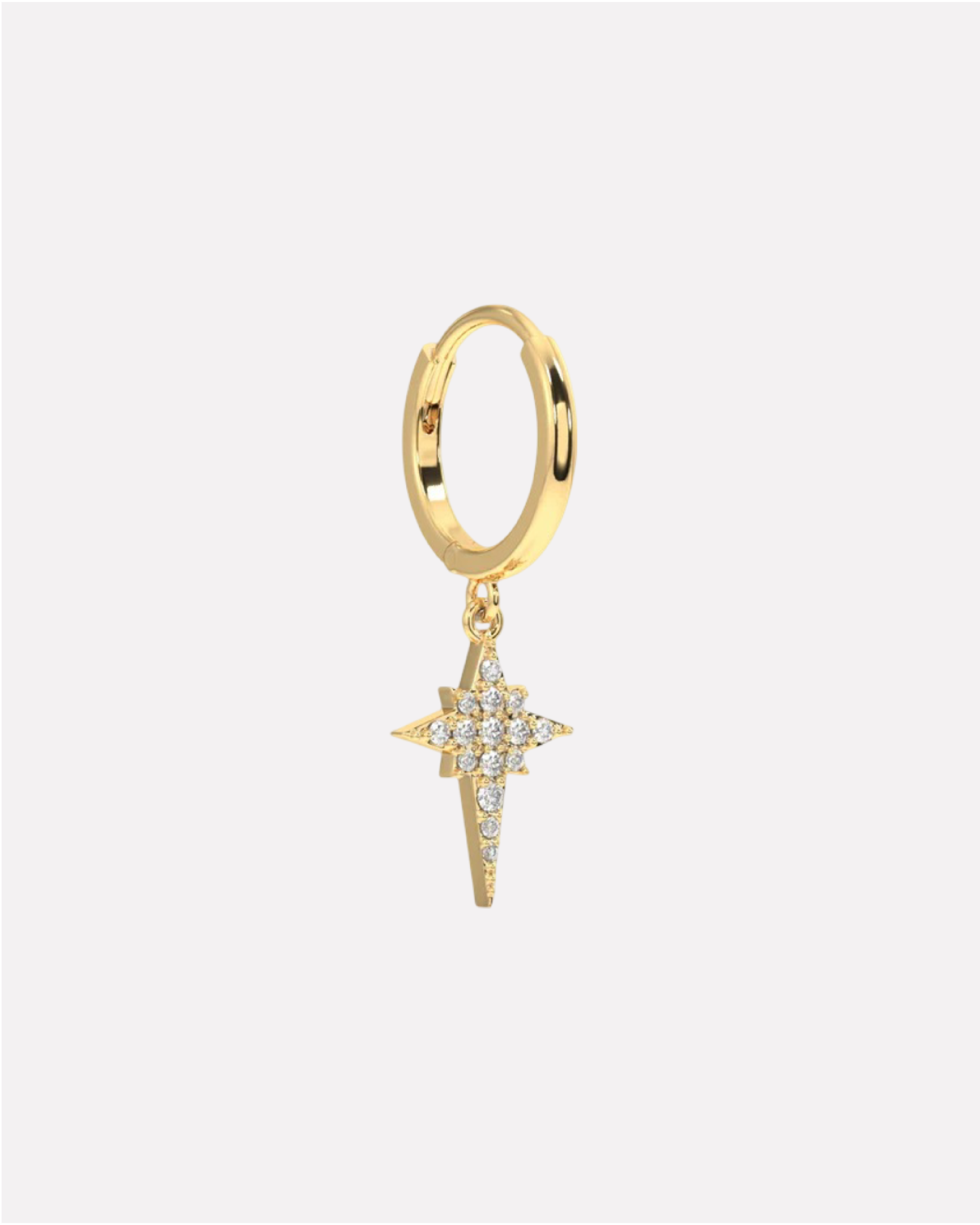 Elongated Star Hoop Earrings