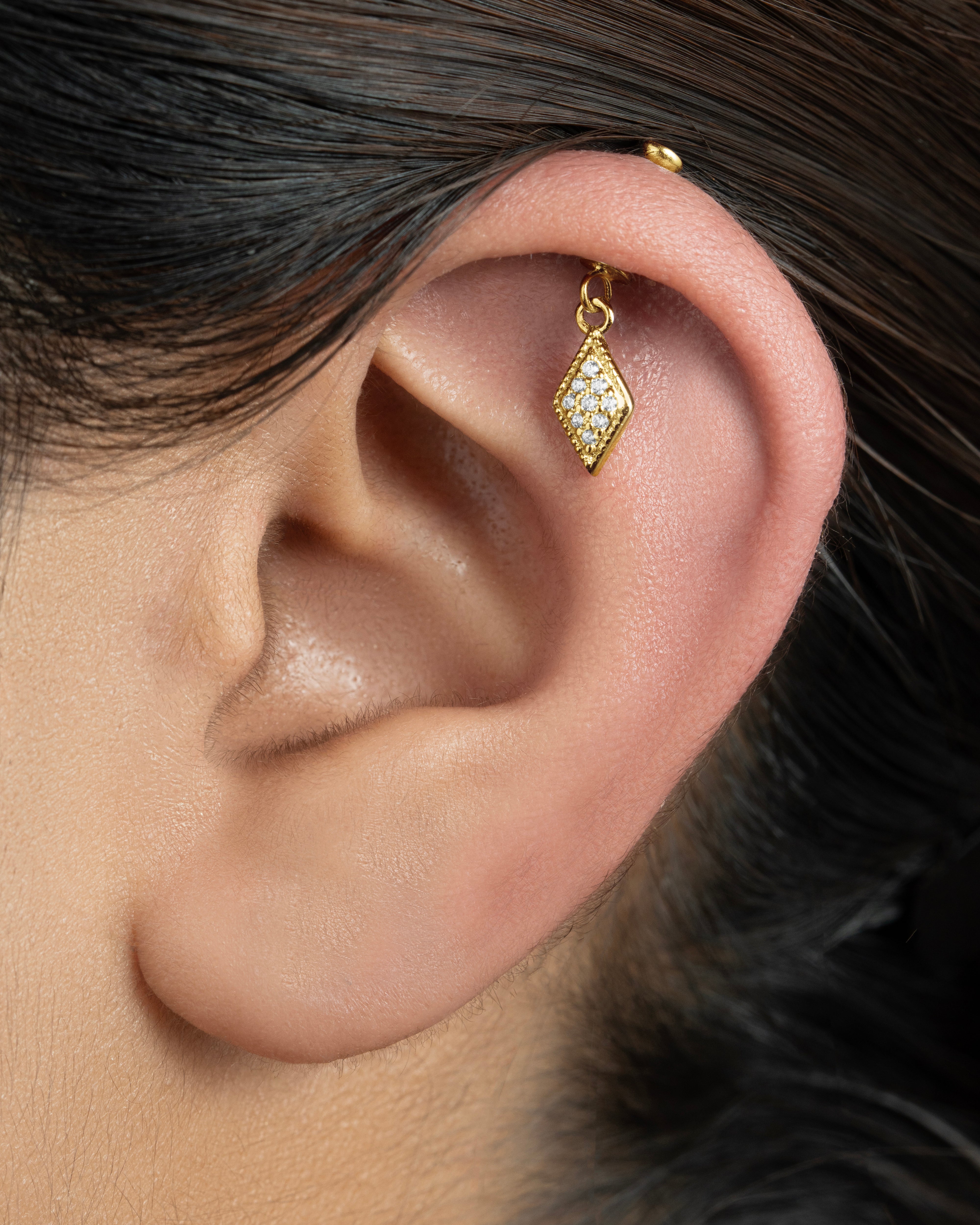 Edgy Helix Hanging - South Screw - 14K Gold Plated