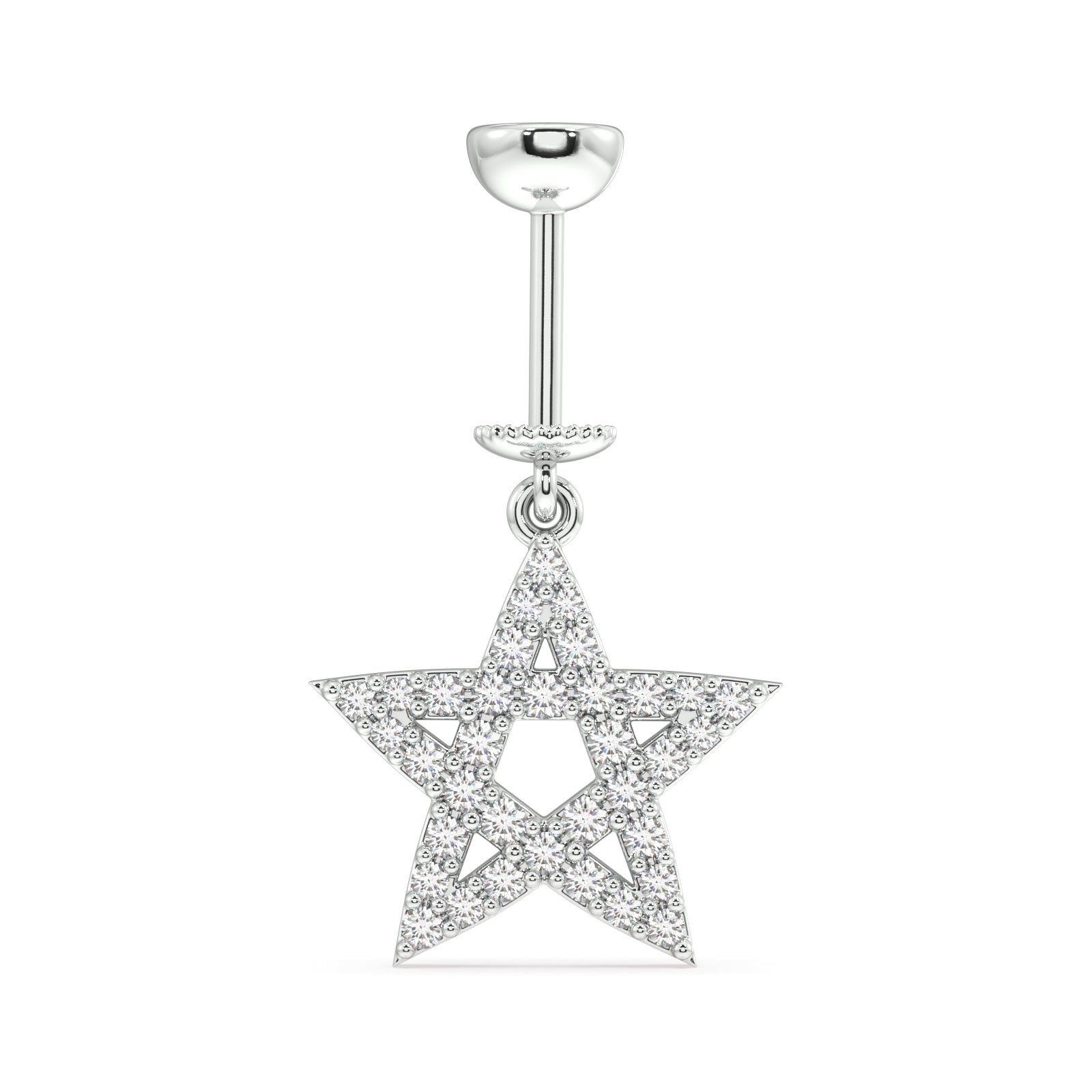 Criss cross zircon star studded - Screw Helix Hanging