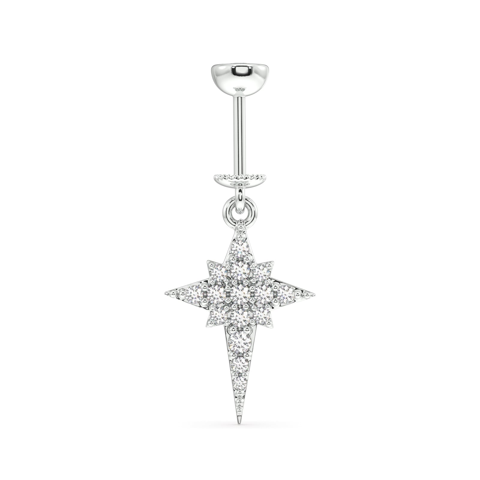 Helix Hanging Silver Celestial Star Charm Earring - Cosmic Elegance for Your Ear Stack