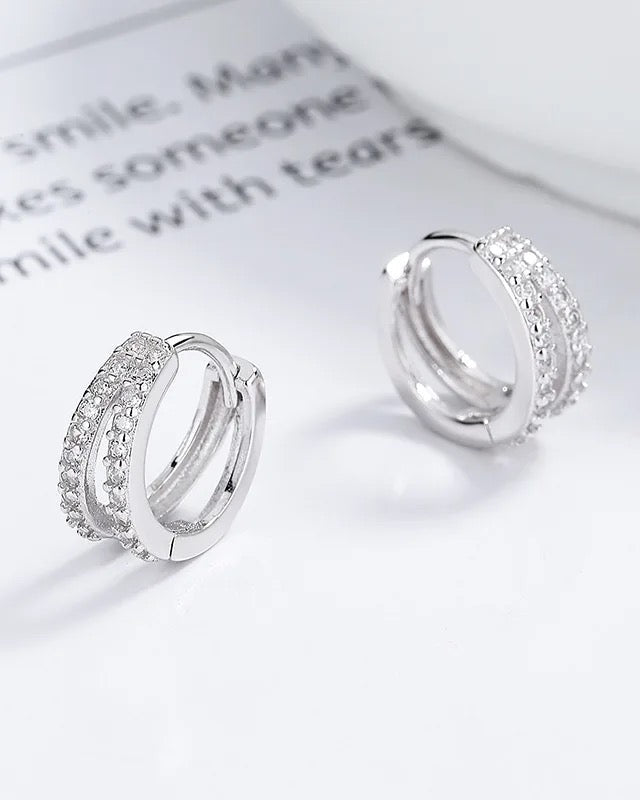Zirconia Twin Hoops - Multiple Sizes