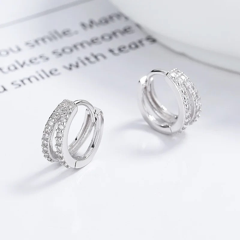 Zirconia Twin Hoops - Multiple Sizes