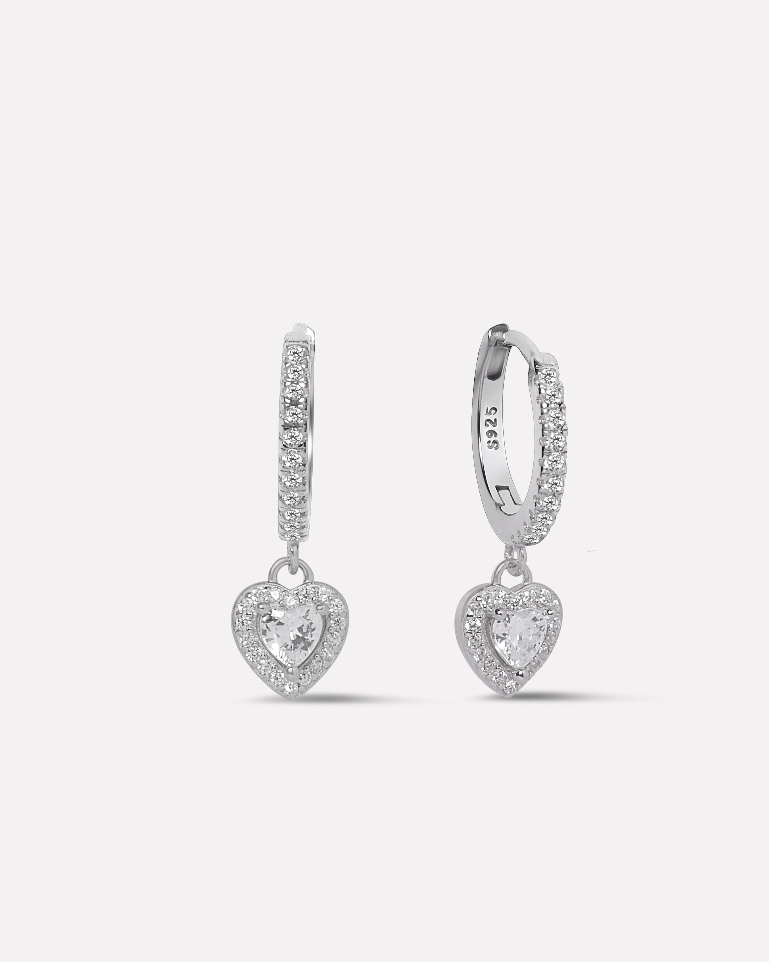 Eternal Love Solitaire Heart Hoops