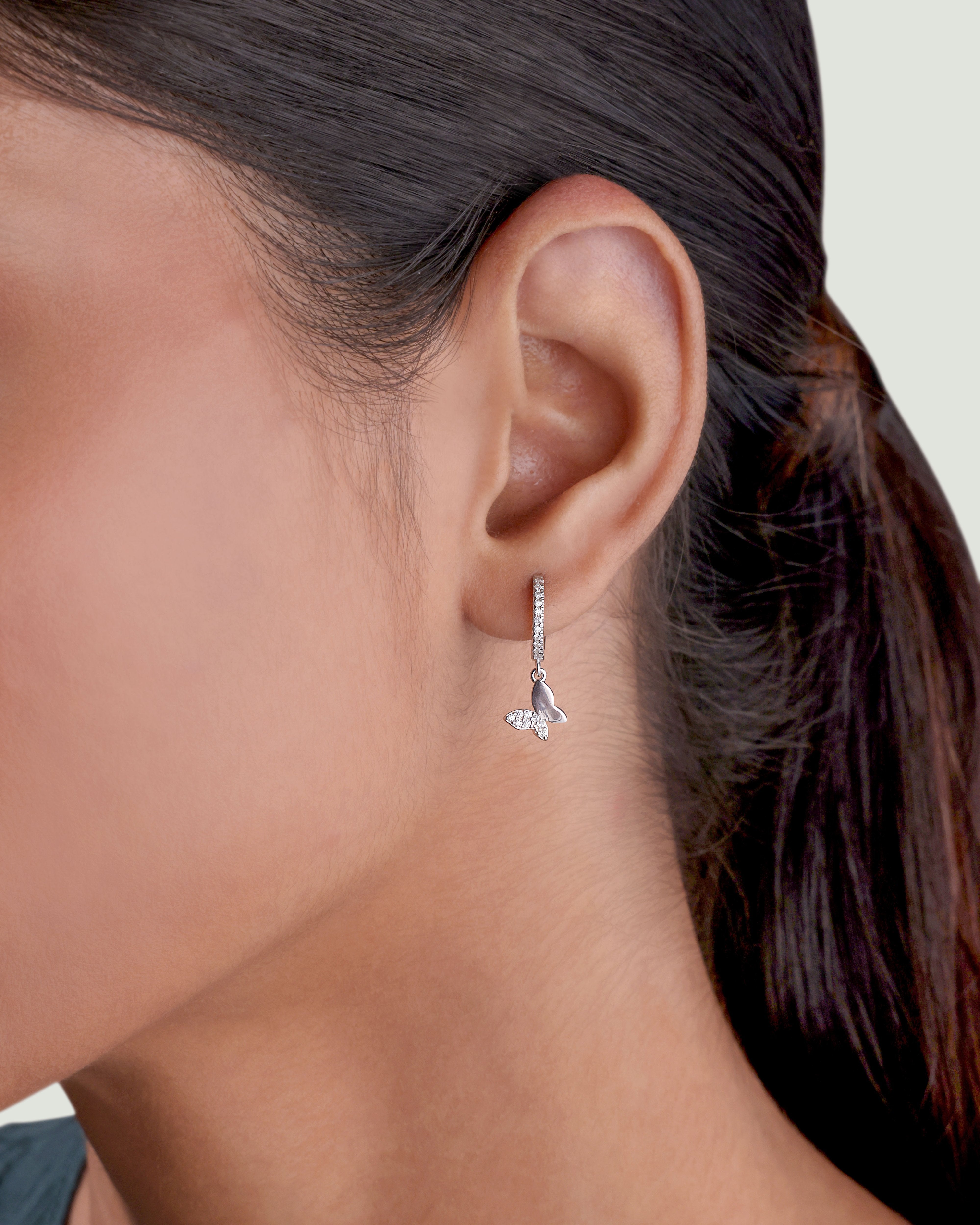 Butterfly Hoop Earrings