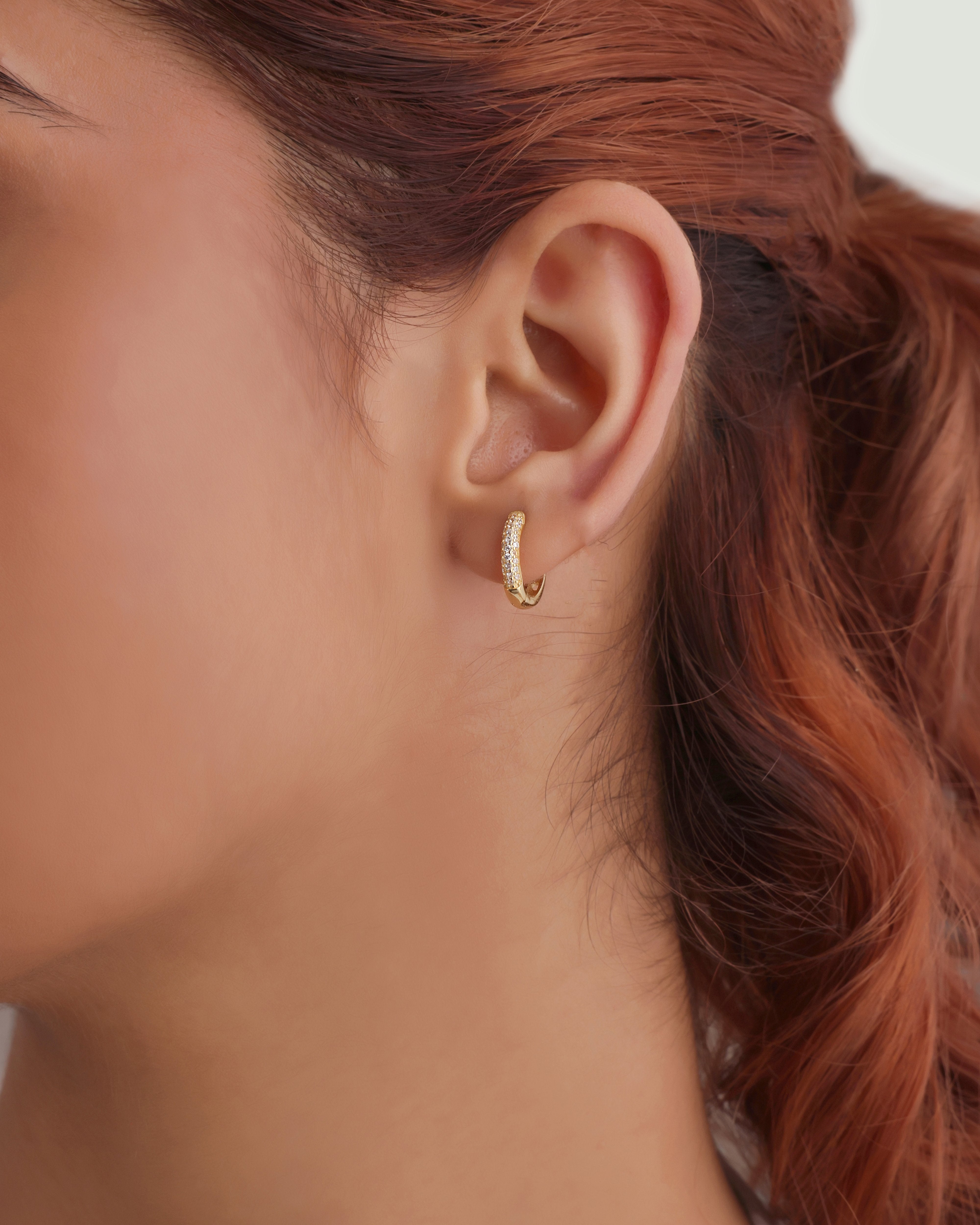 Zirconia Thick Multiple Sizes Hoop Earrings