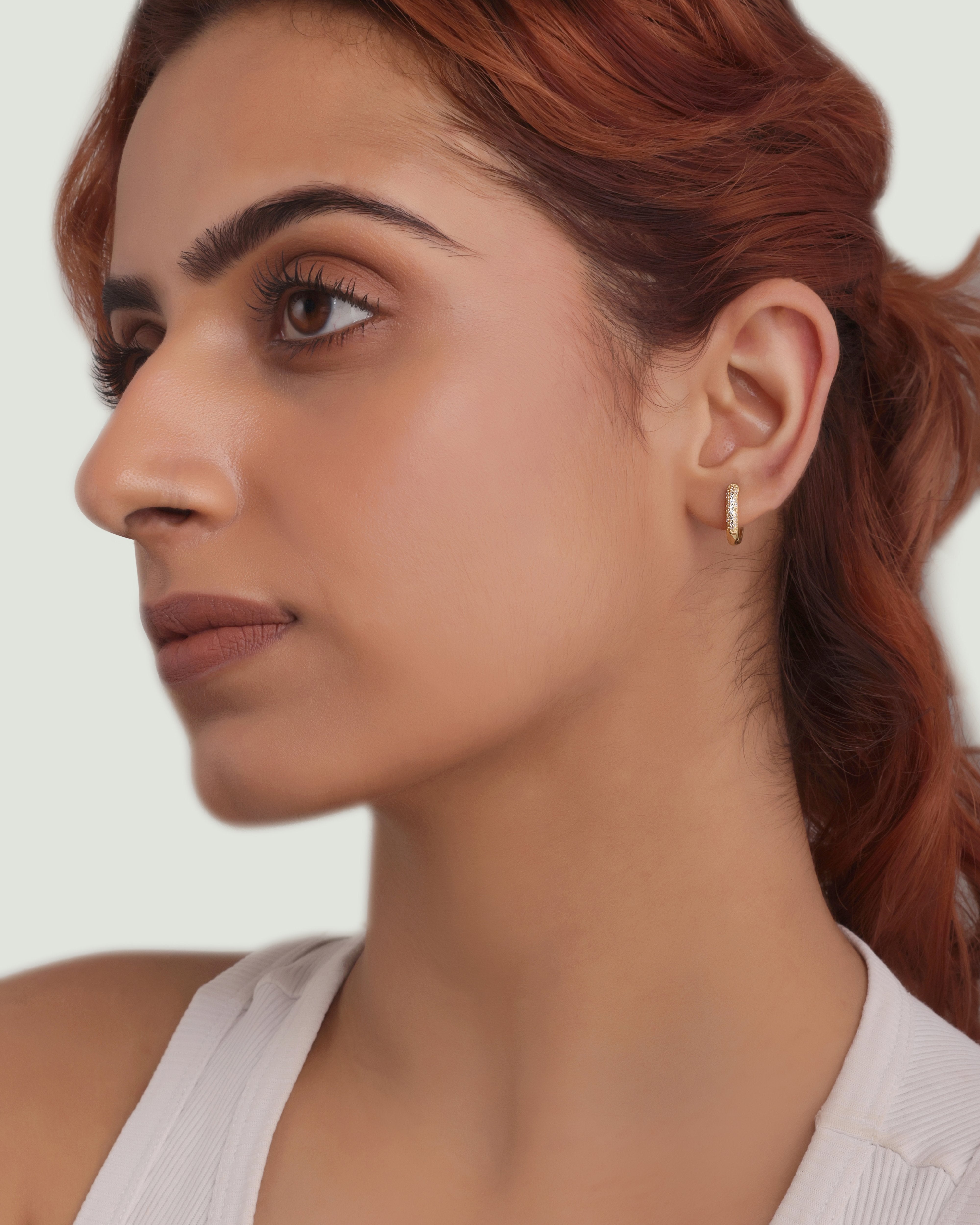 Zirconia Thick Multiple Sizes Hoop Earrings
