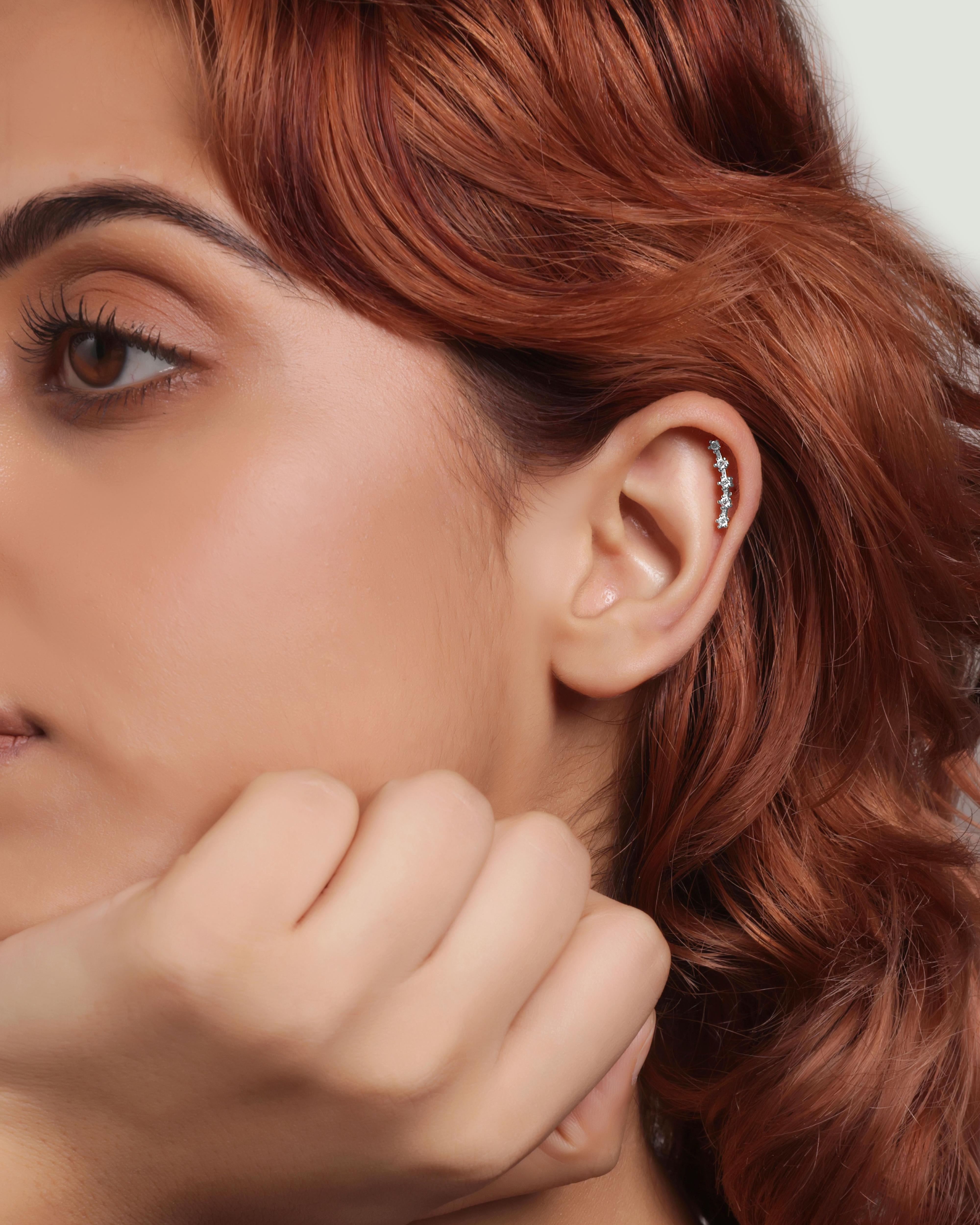 Five Stone Climber Extended Stud Earring