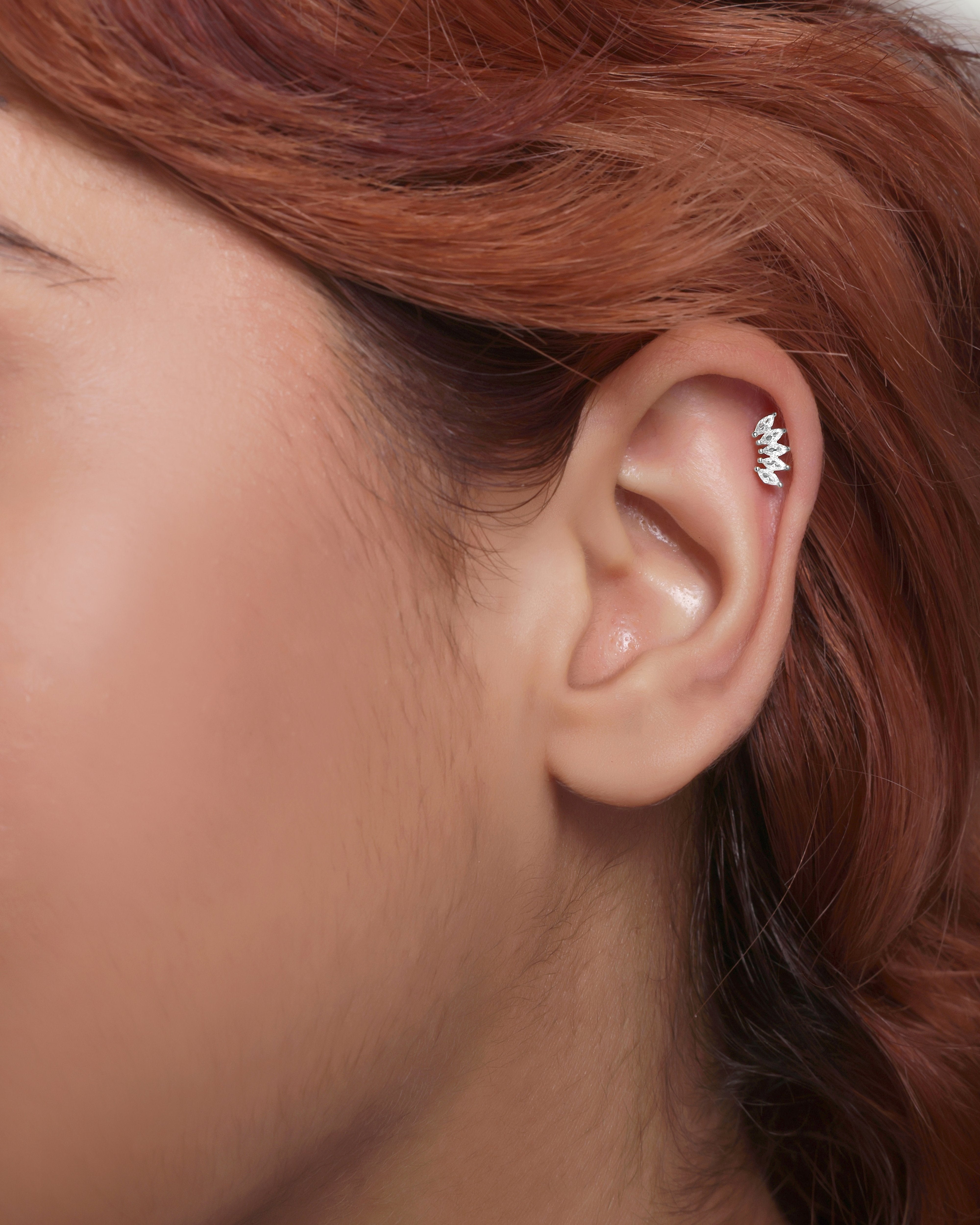 Baguette Stone Crown Stud Earring